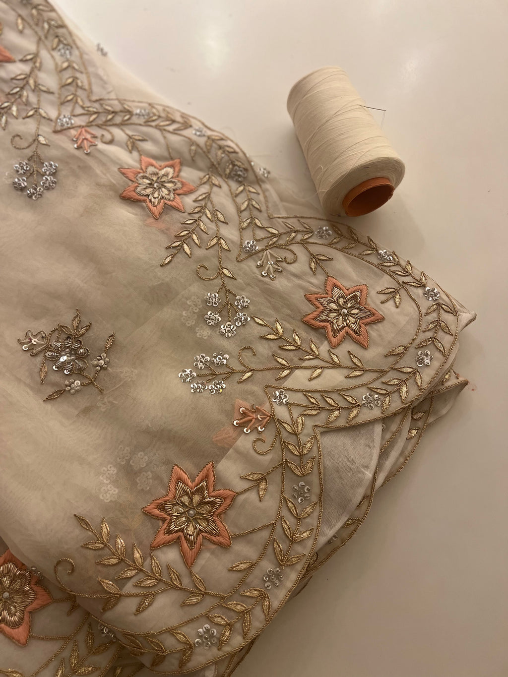 Ivory gotapatti Lehenga set