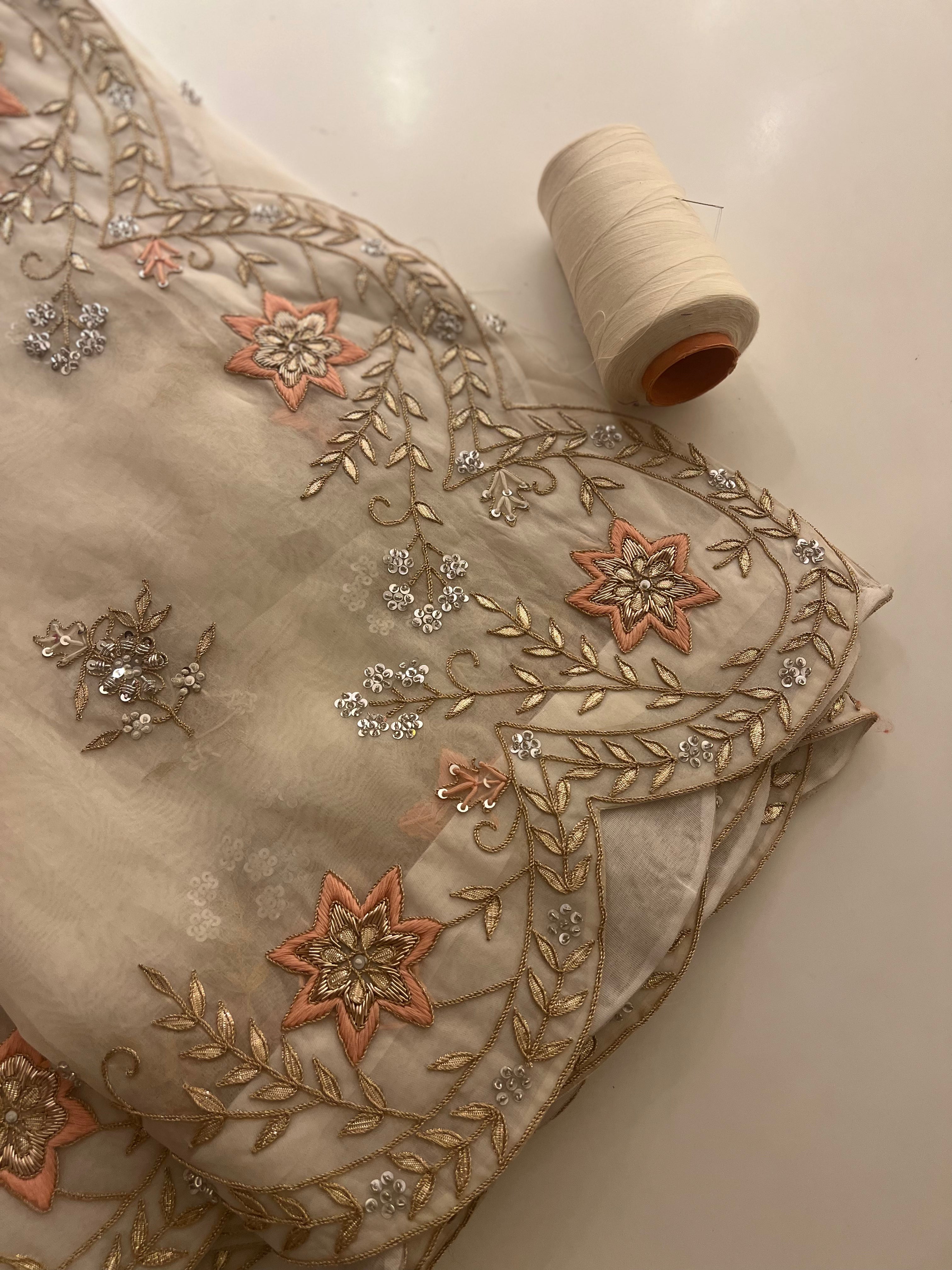 Ivory gotapatti Lehenga set