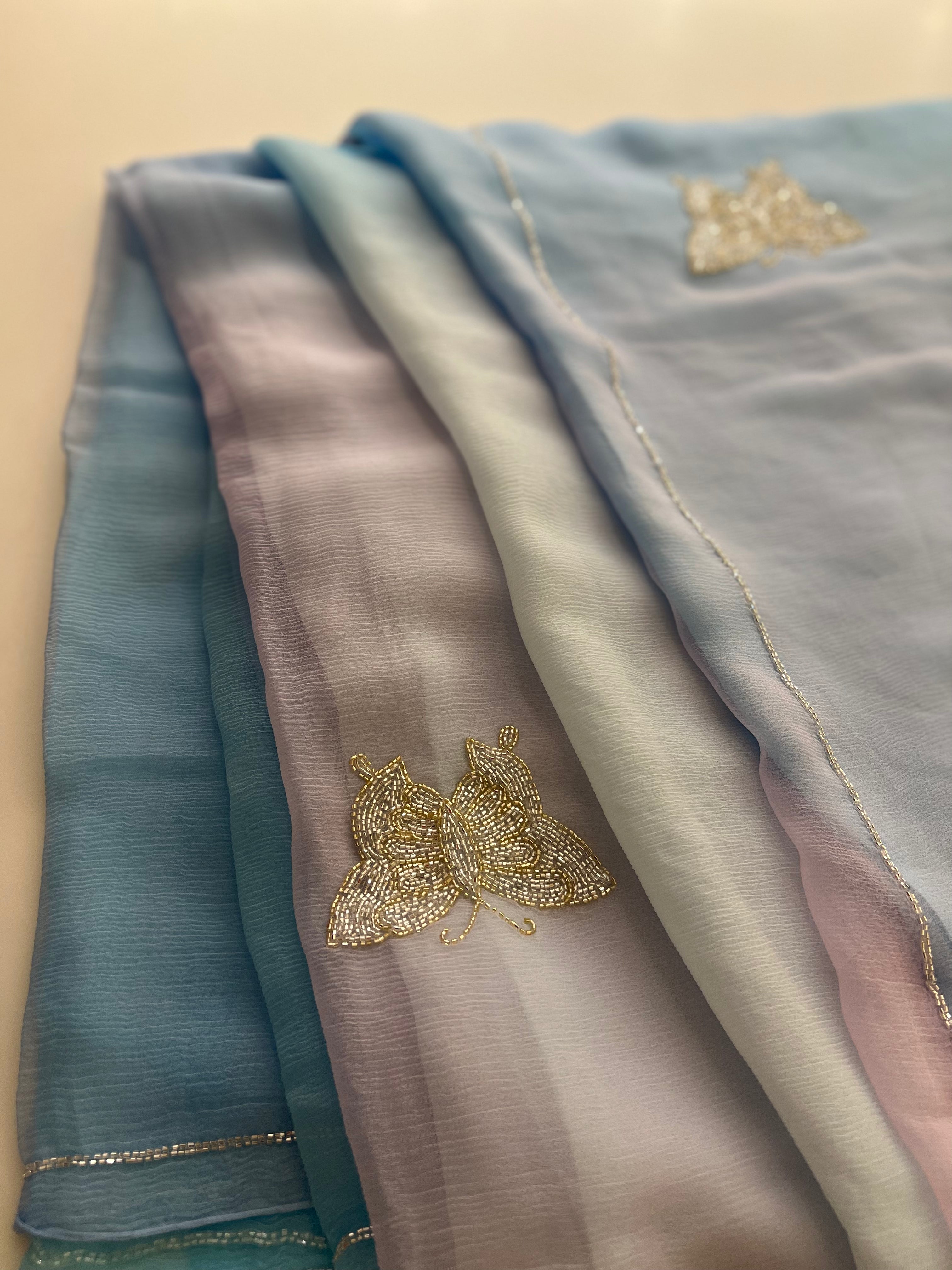 Unicorn chiffon saree