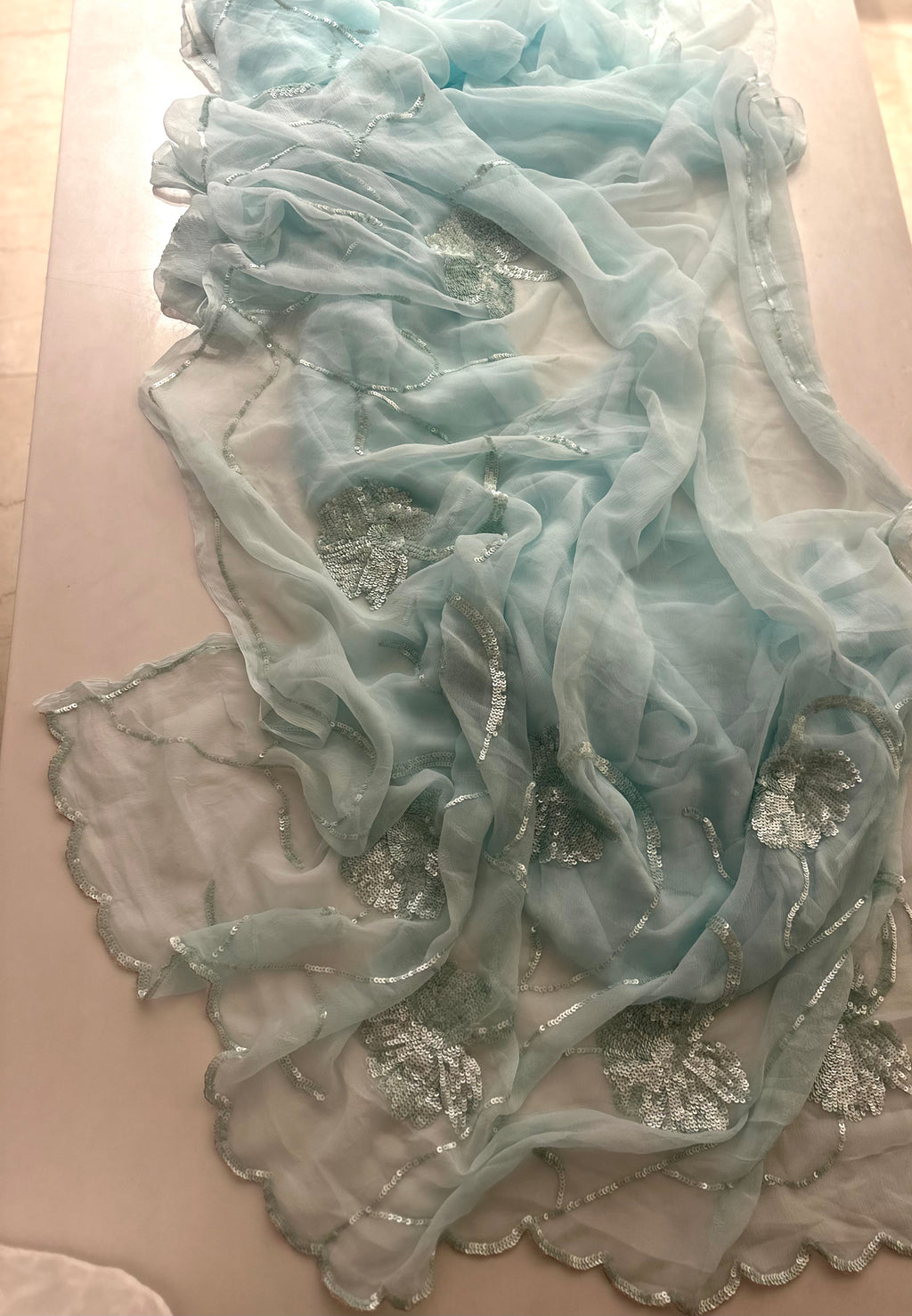 Glam Queen aqua saree