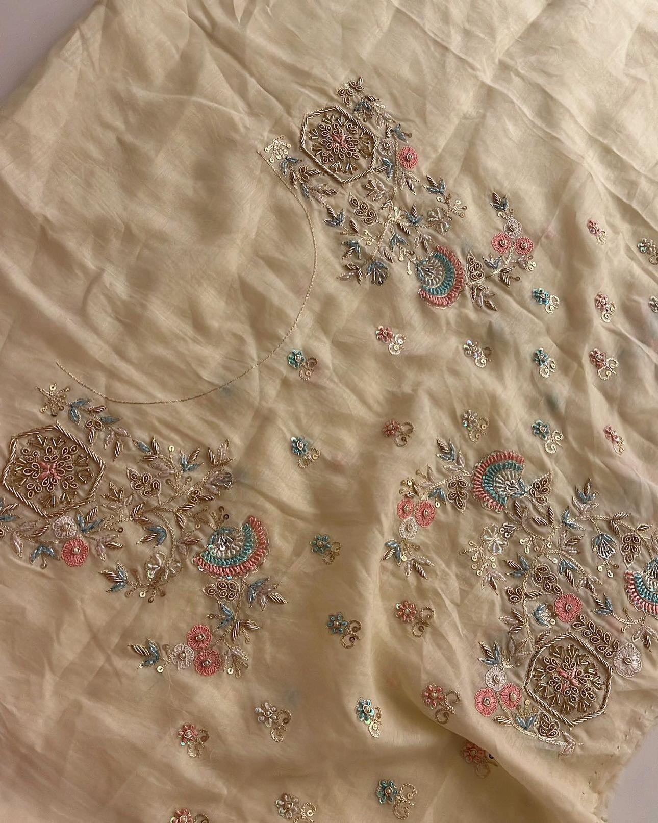 Cream Ivory exclusive saree