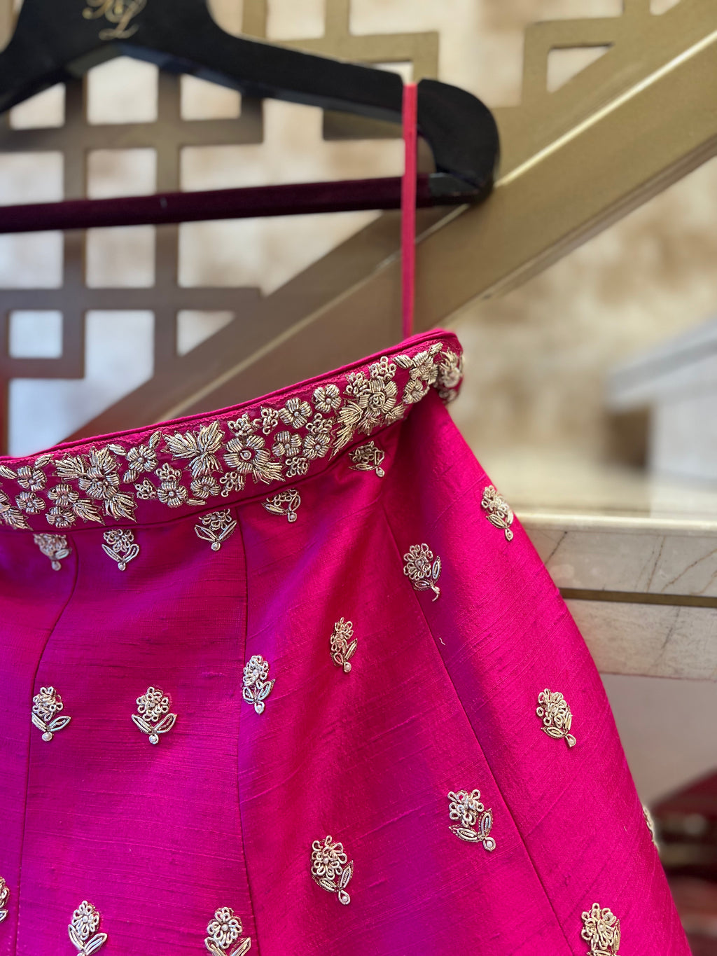 Hot Pink Zardozi light Lehenga