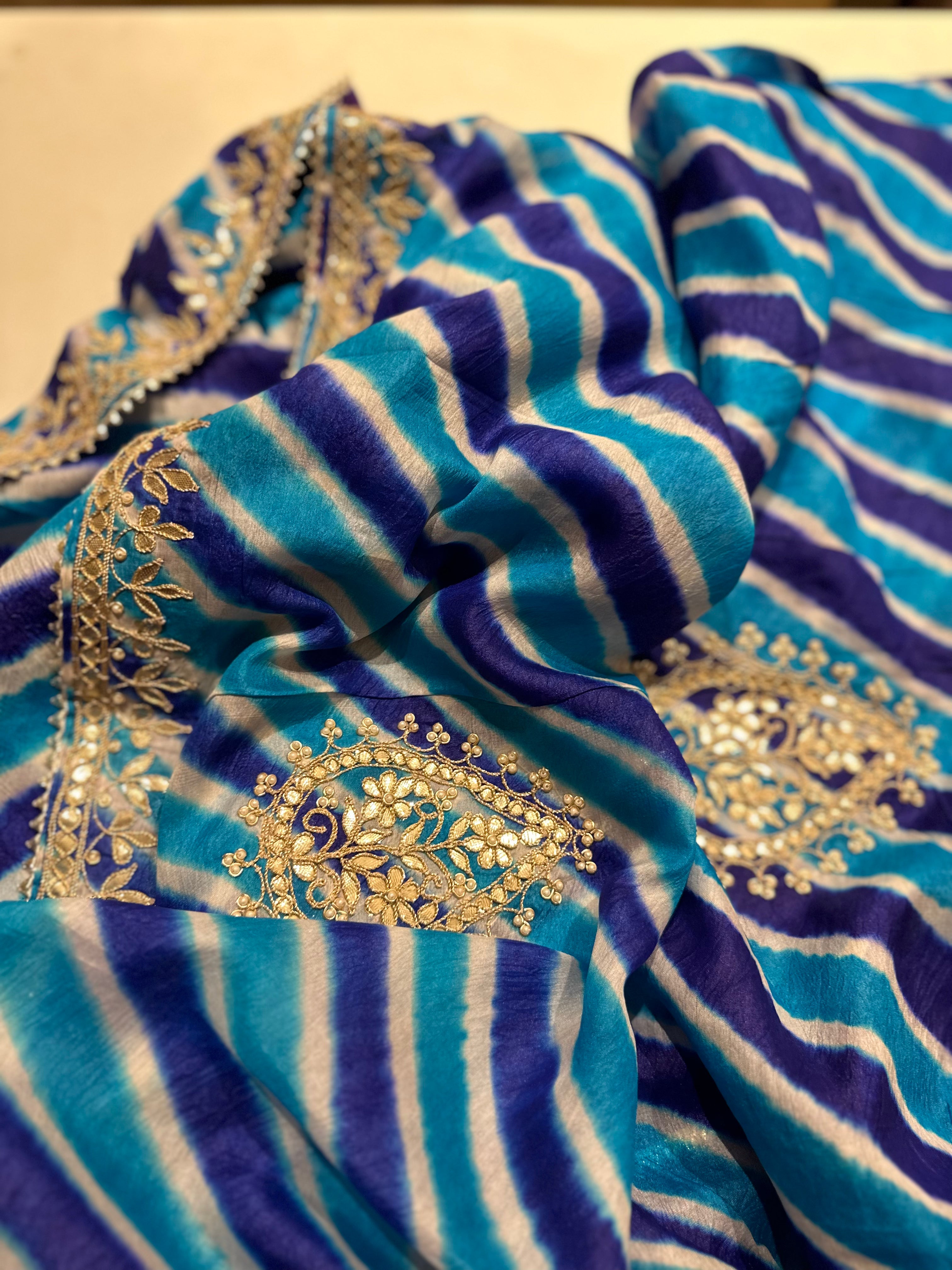 Lehriya Pure Gajji saree