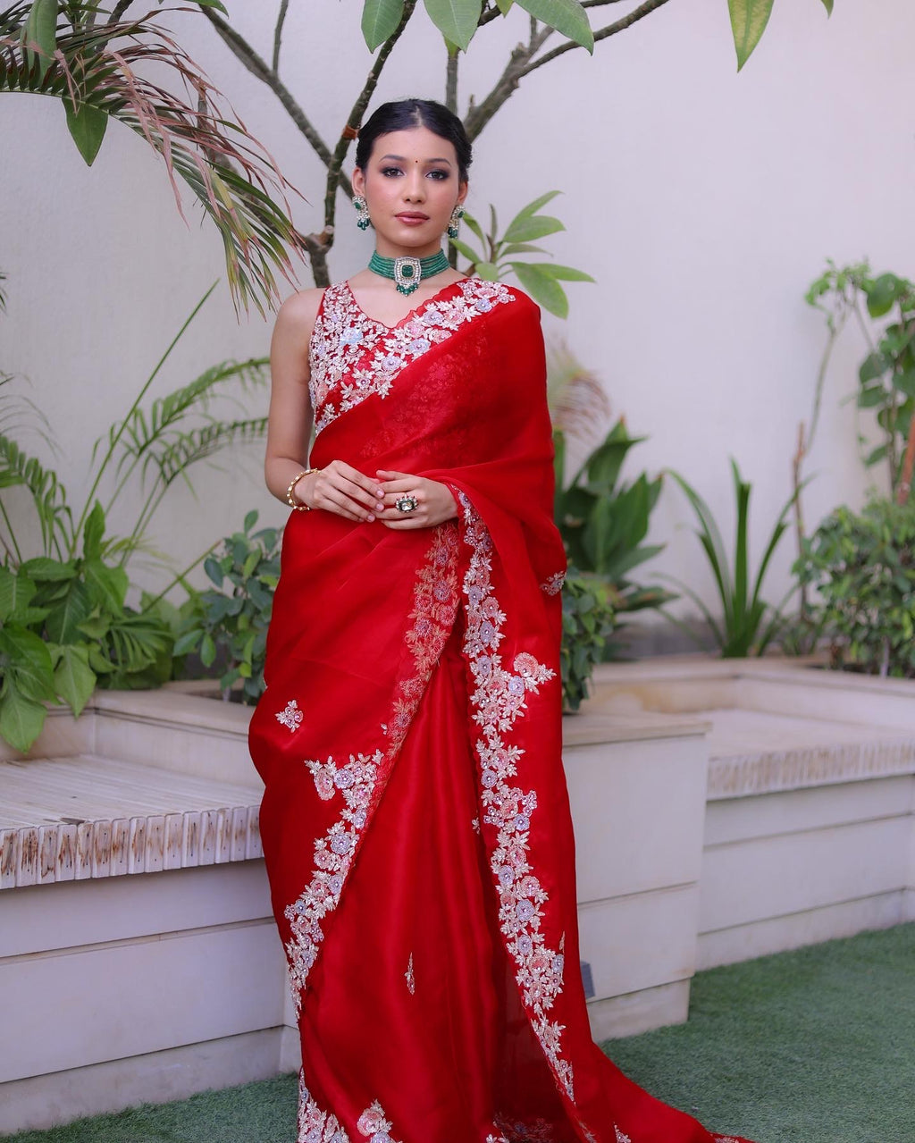 Multicolour Sequins and gold Zari
