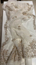 Ivory organza saree
