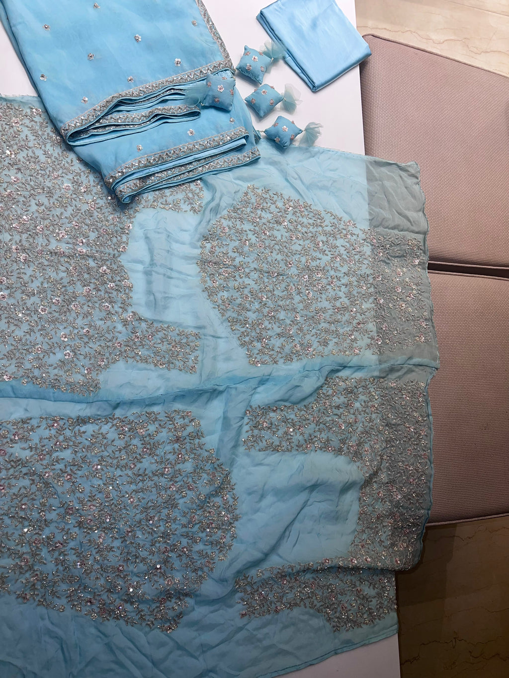 Aqua Blue Lehenga set