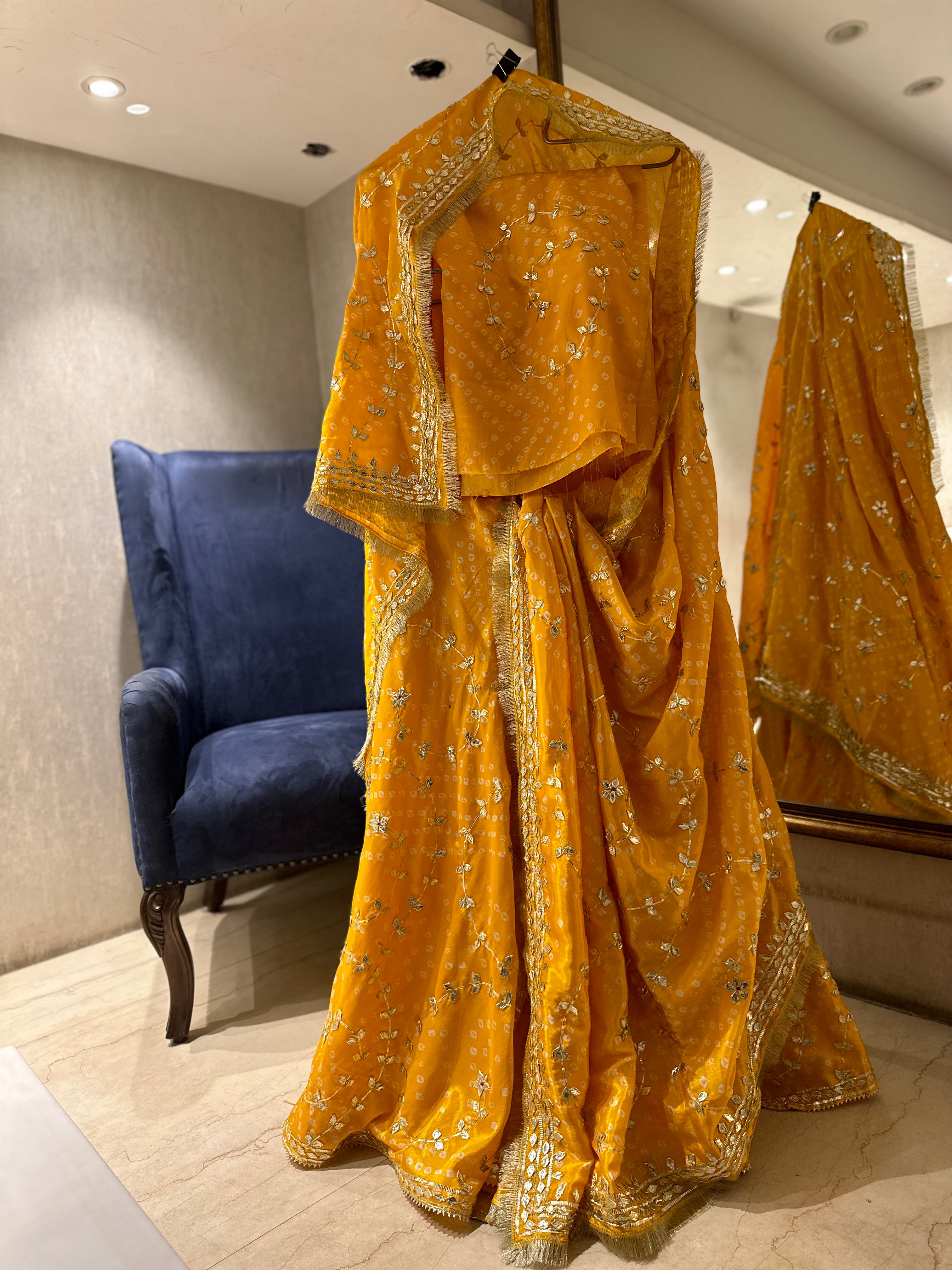 Bandhani katcha gotapatti Chaniya choli set
