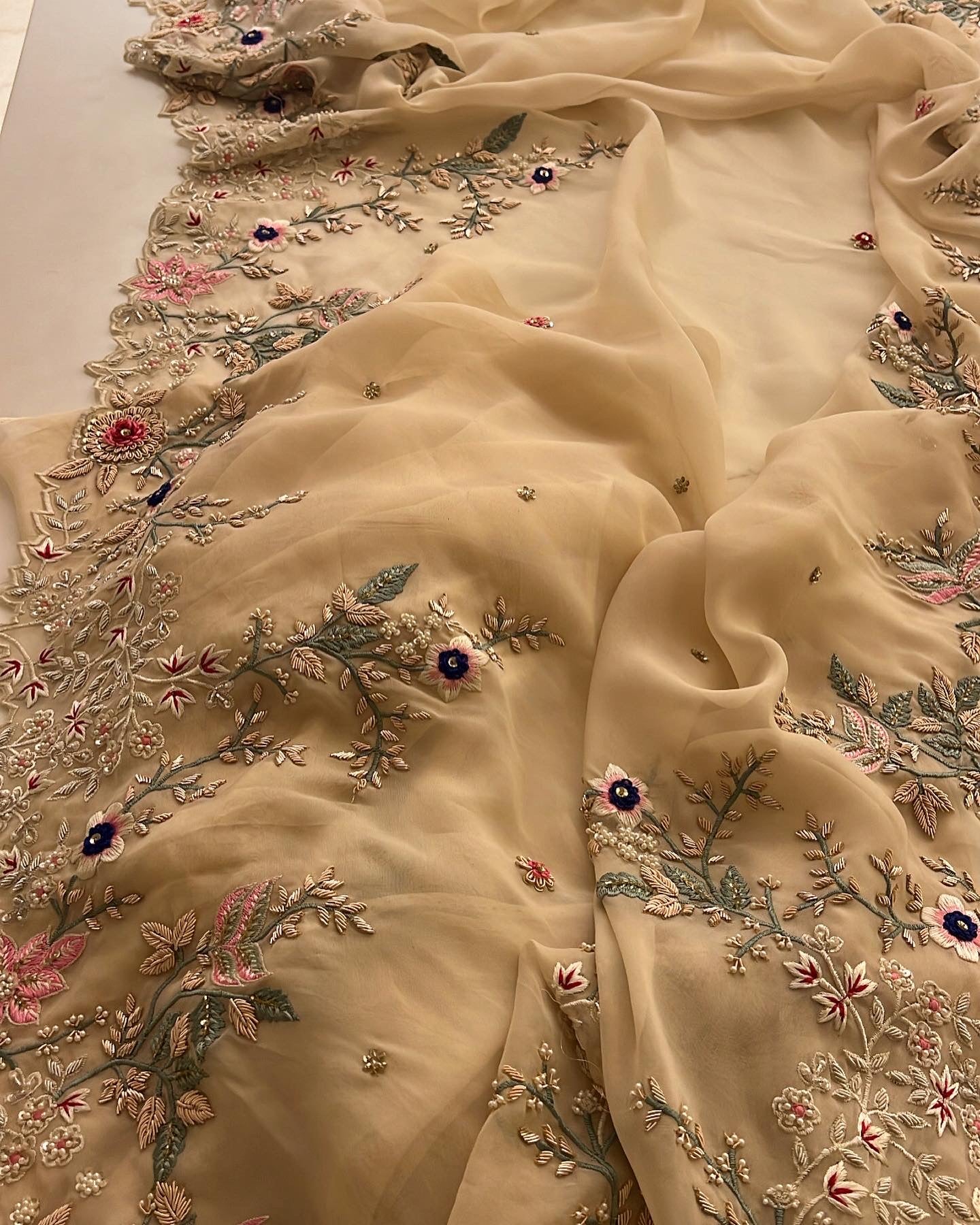Exclusive organza handwork