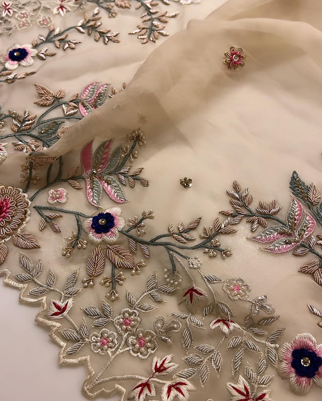 Exclusive organza handwork