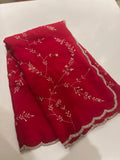 Pomegranate organza saree