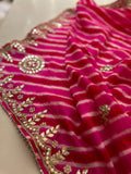 Pure Gajji Lehriya saree