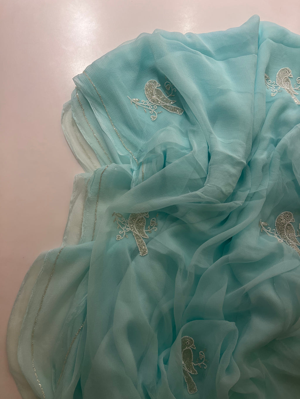 Aqua Bird Saree
