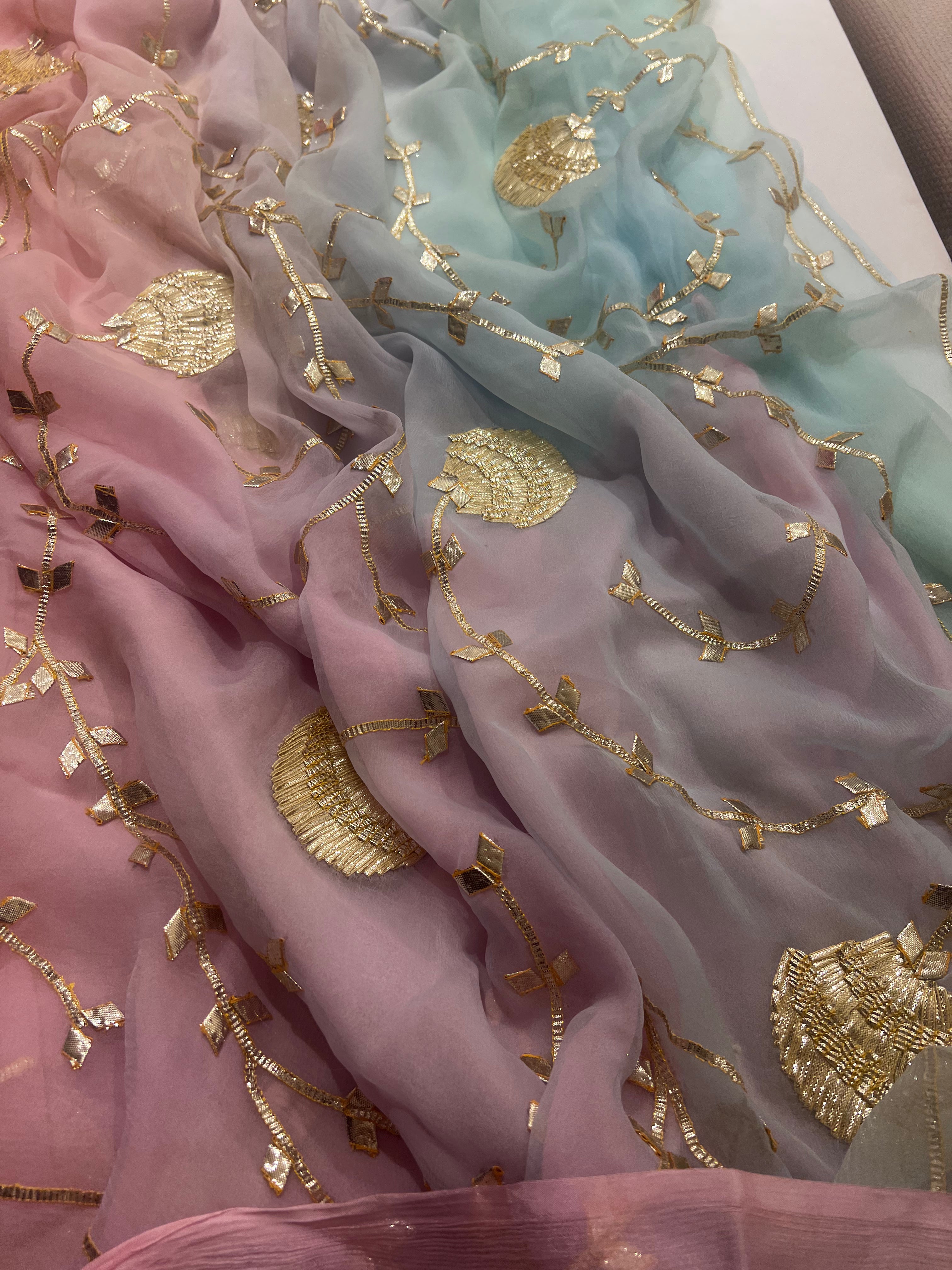 Samundari Rajputi Chiffon saree