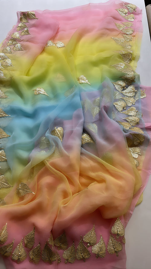 Samundari leher handwork saree