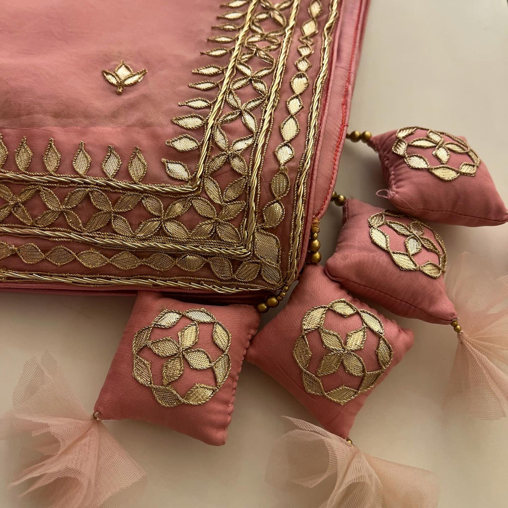 Vintage Pink organza lehenga
