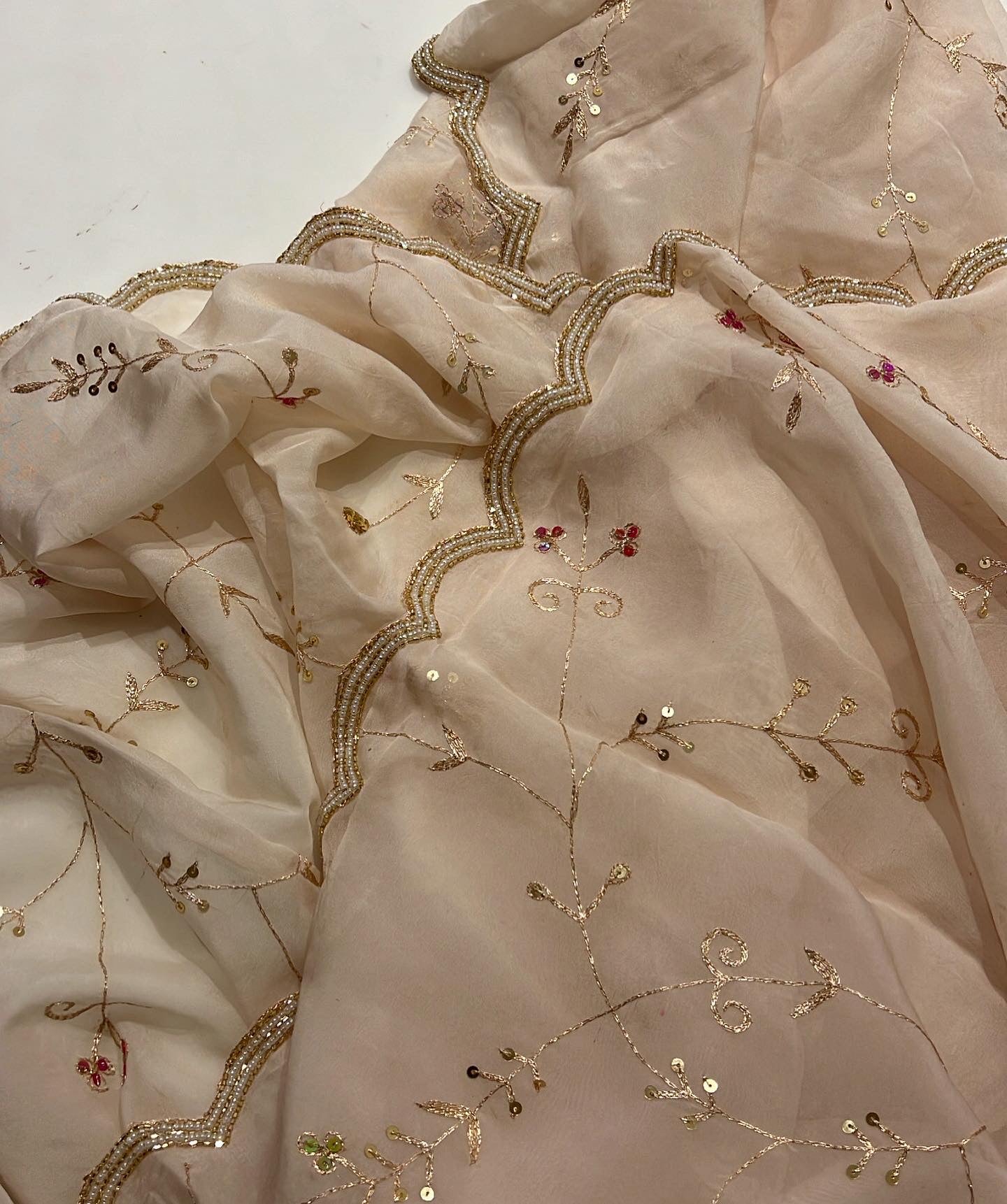 Alia bhatt Cream organza saree