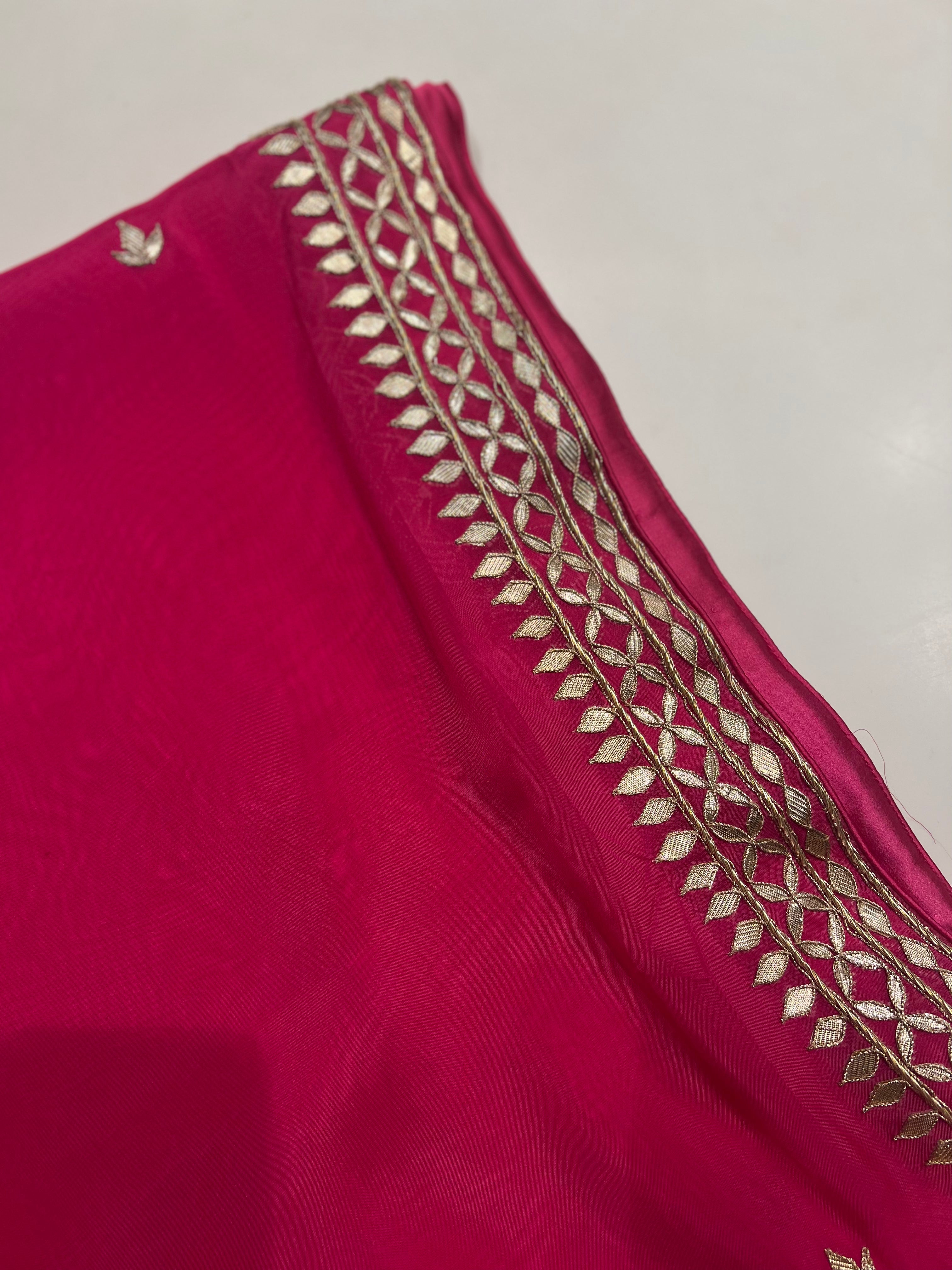 Hot Pink organza gotapatti lehenga set