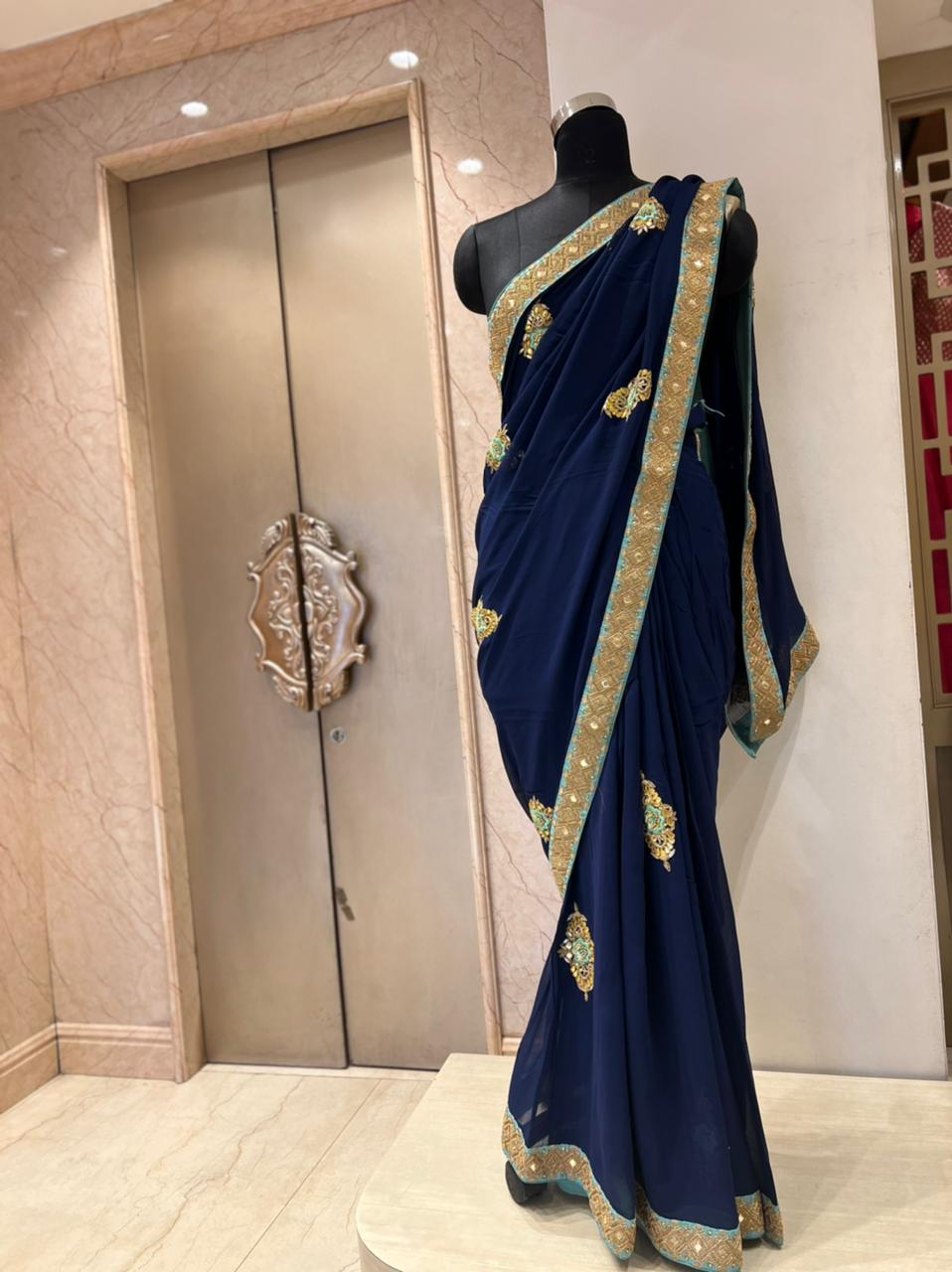 Handwork Gotapatti saree