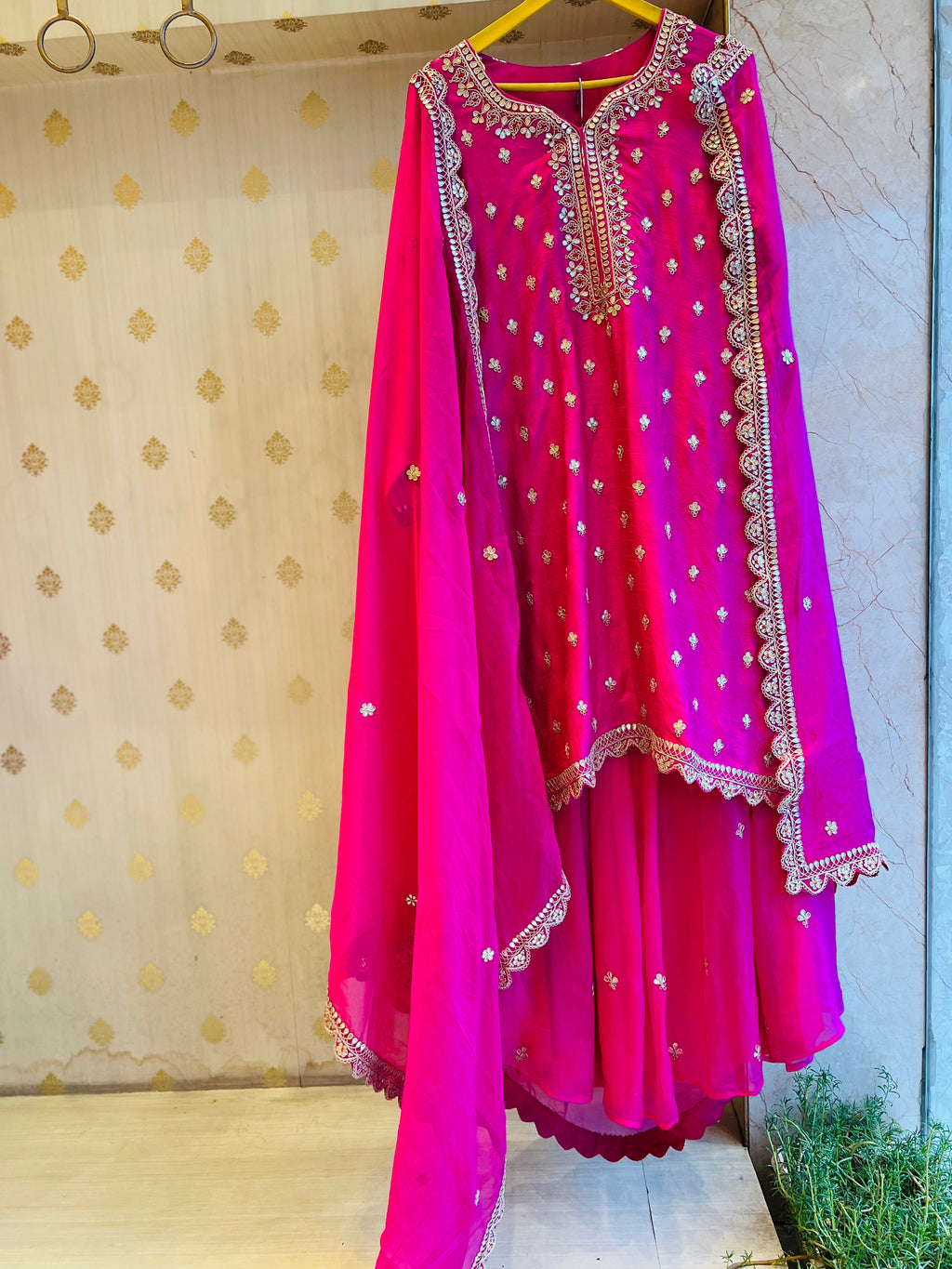 Hot Pink Gotapatti sharara