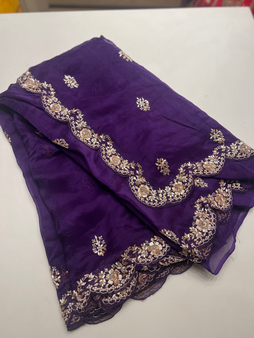 Organza Purple saree