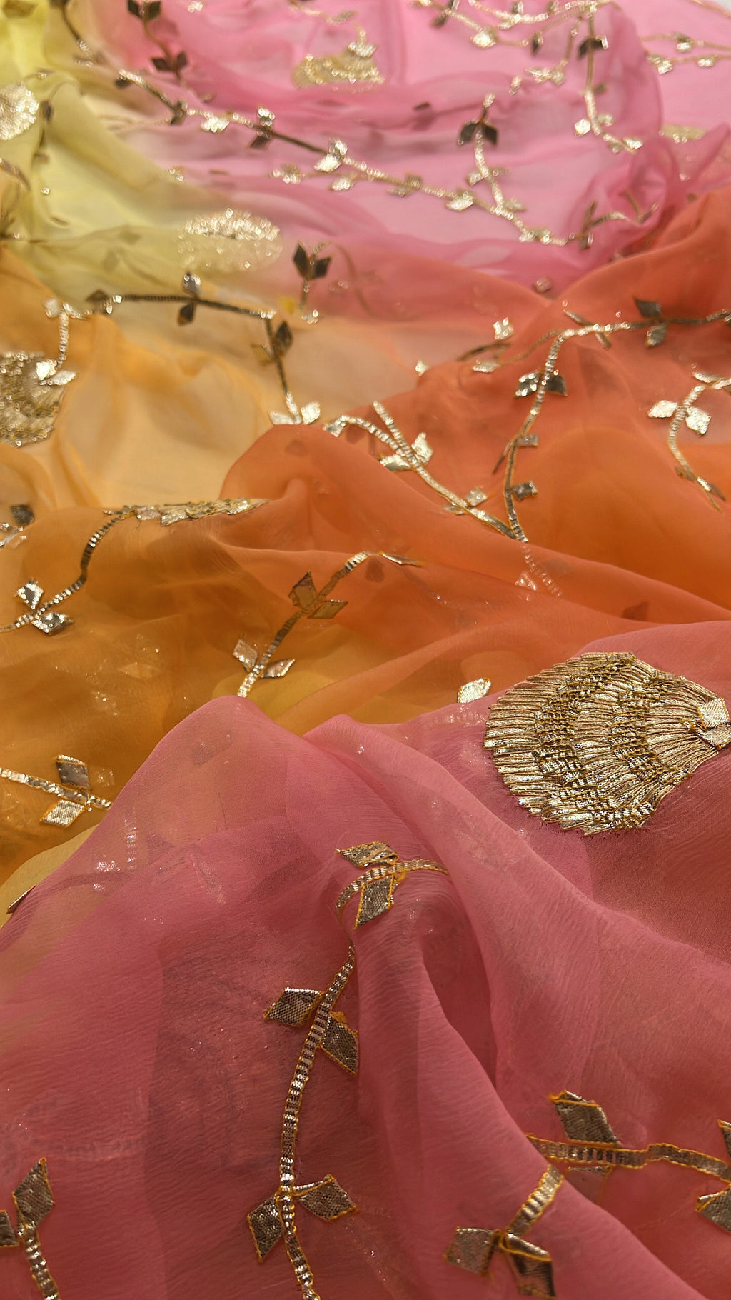 Samundari shades of sunset chiffon saree