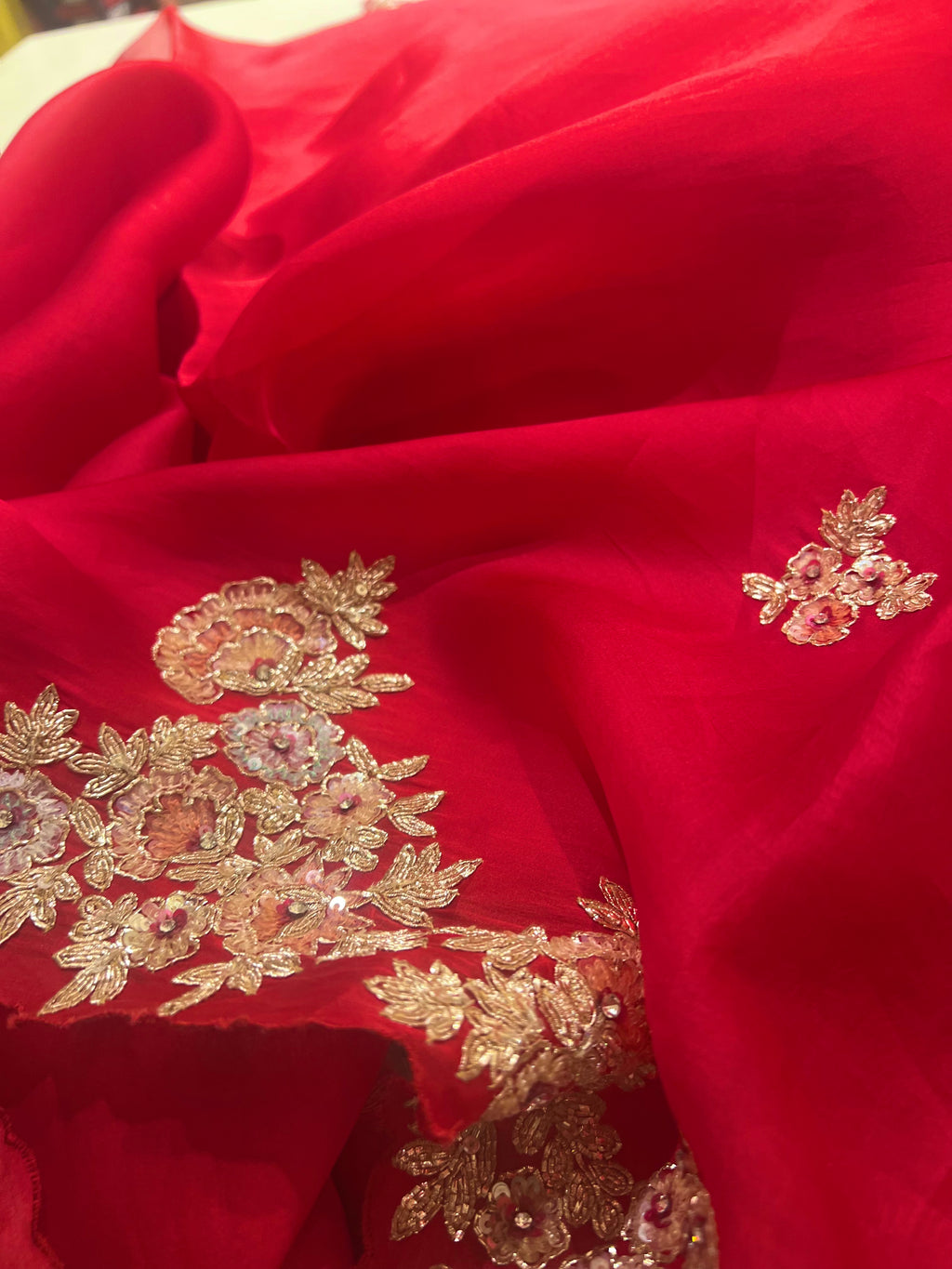 Multicolour Sequins and gold Zari