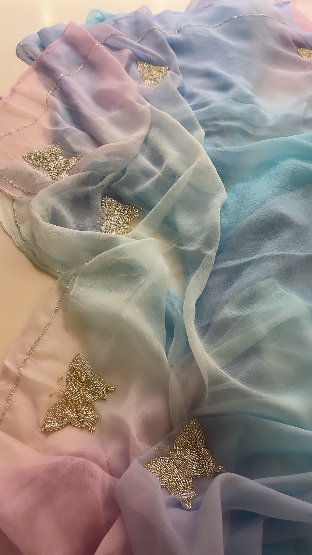 Unicorn chiffon saree