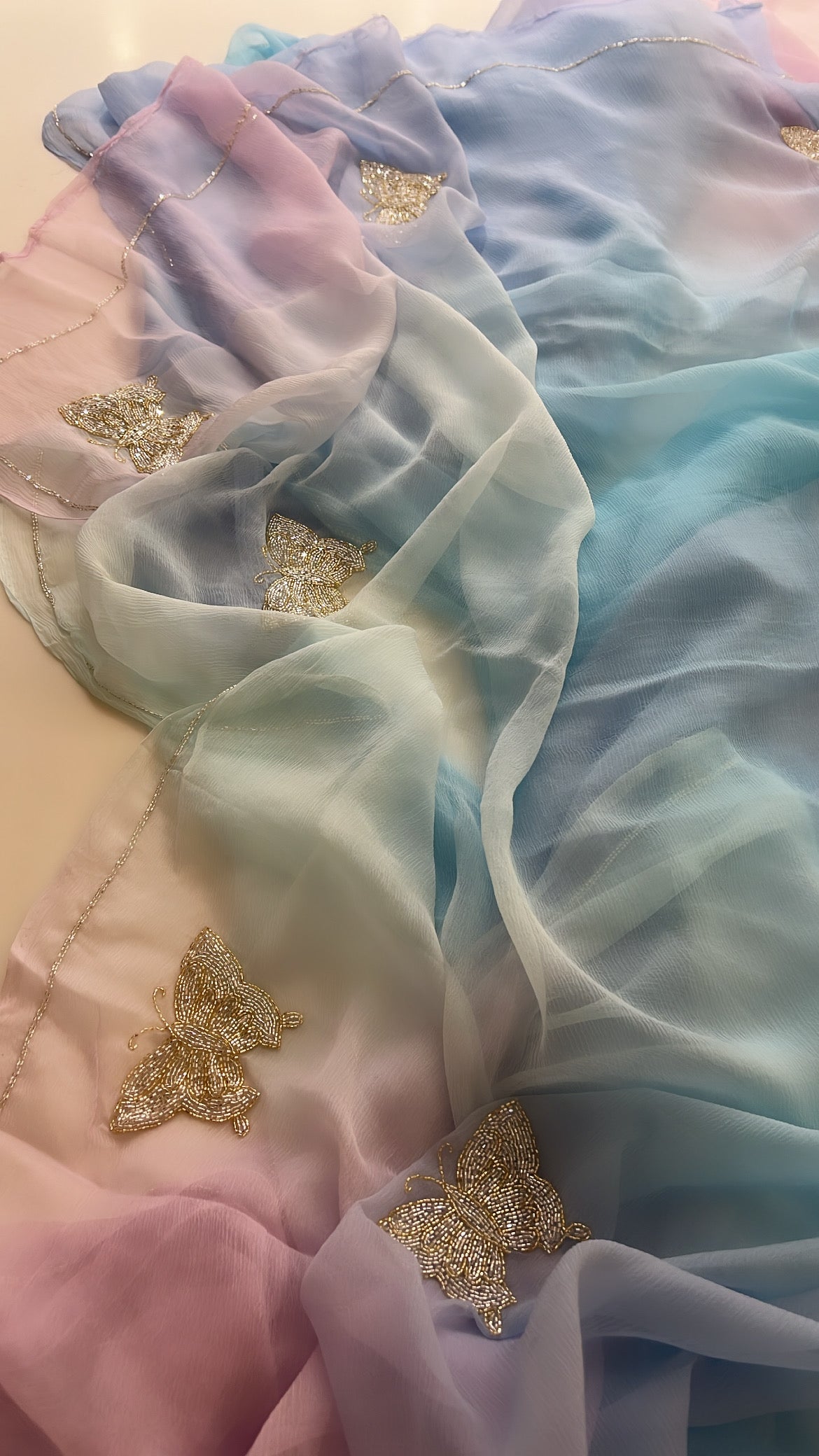 Unicorn chiffon saree