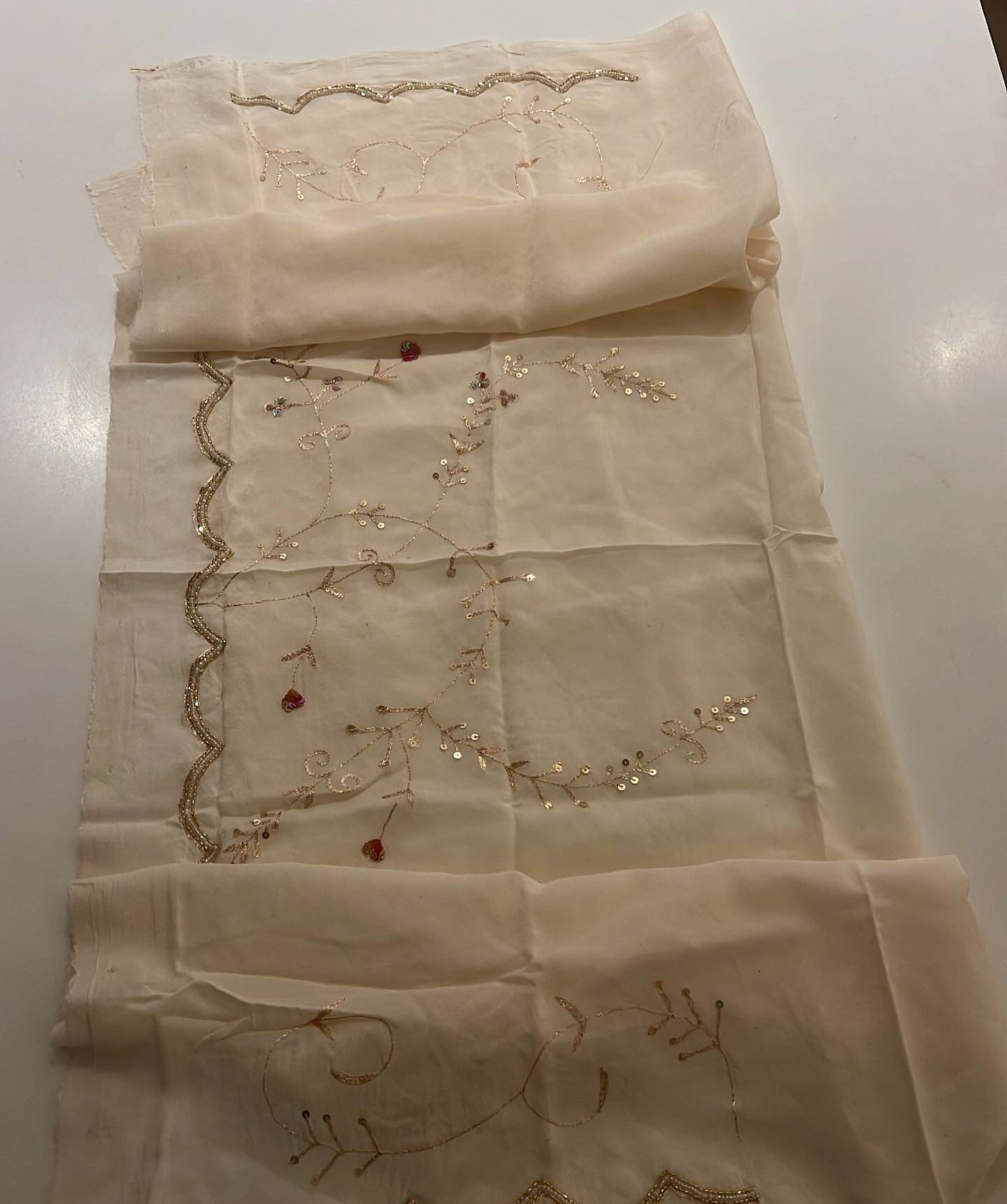 Alia bhatt Cream organza saree
