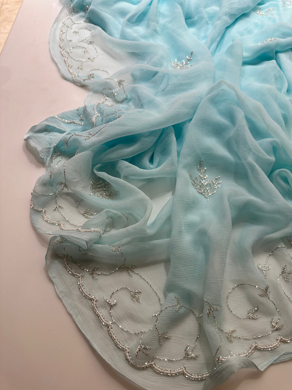 Classic cutdana diamond saree