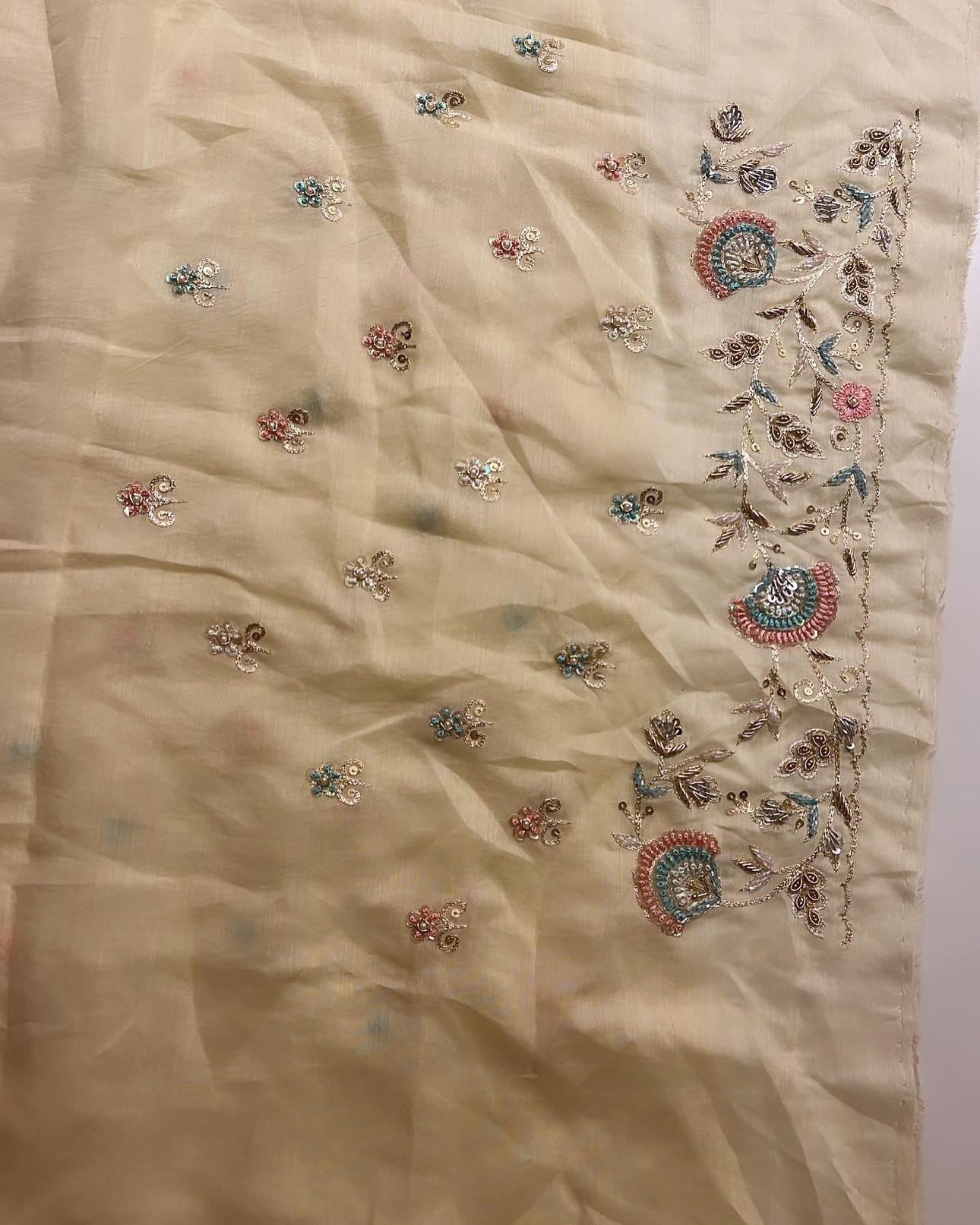 Cream Ivory exclusive saree