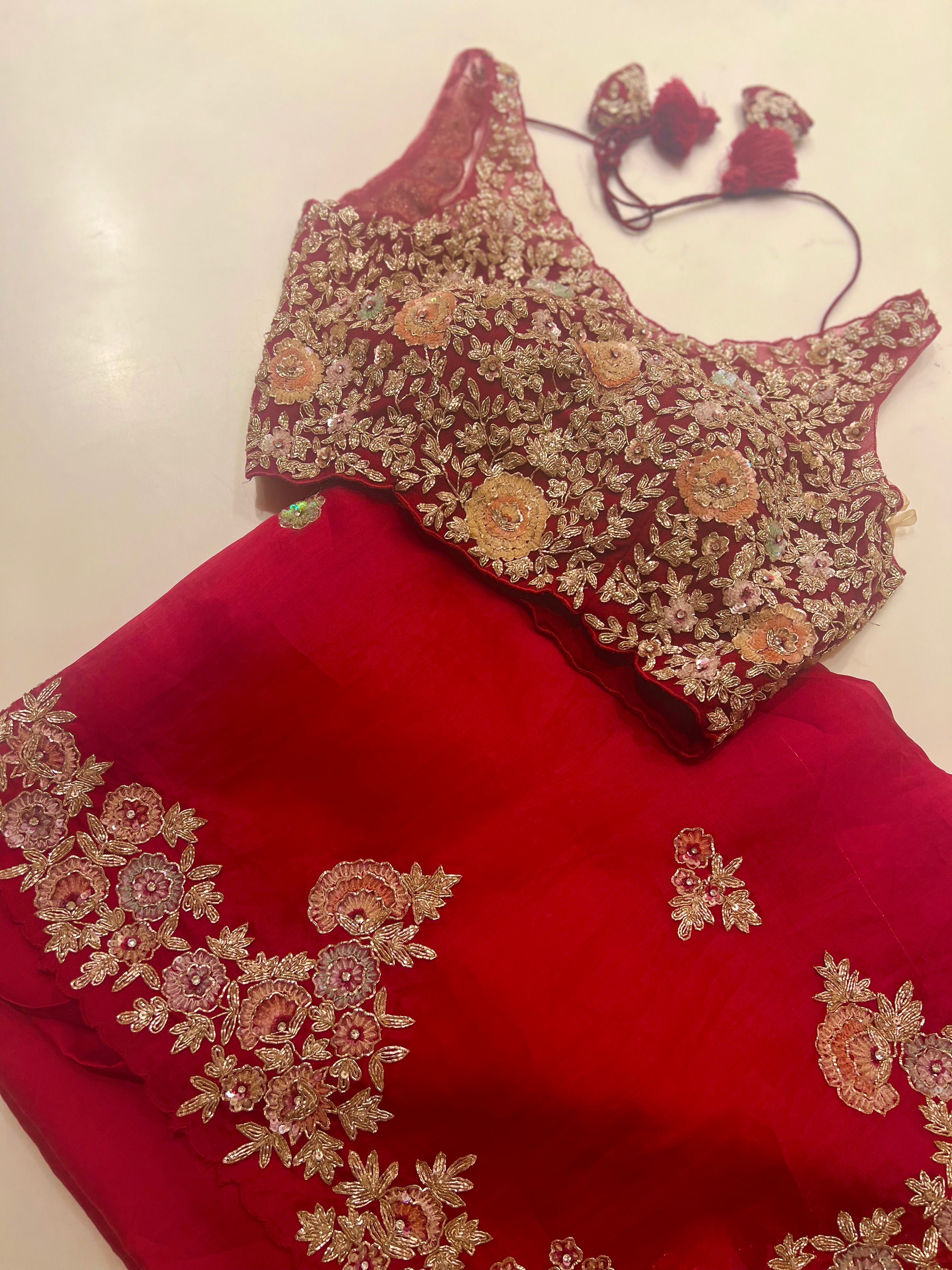 Multicolour Sequins and gold Zari