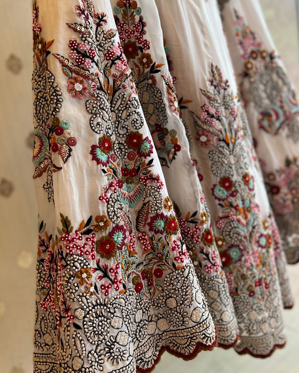 Ivory organza lehenga set