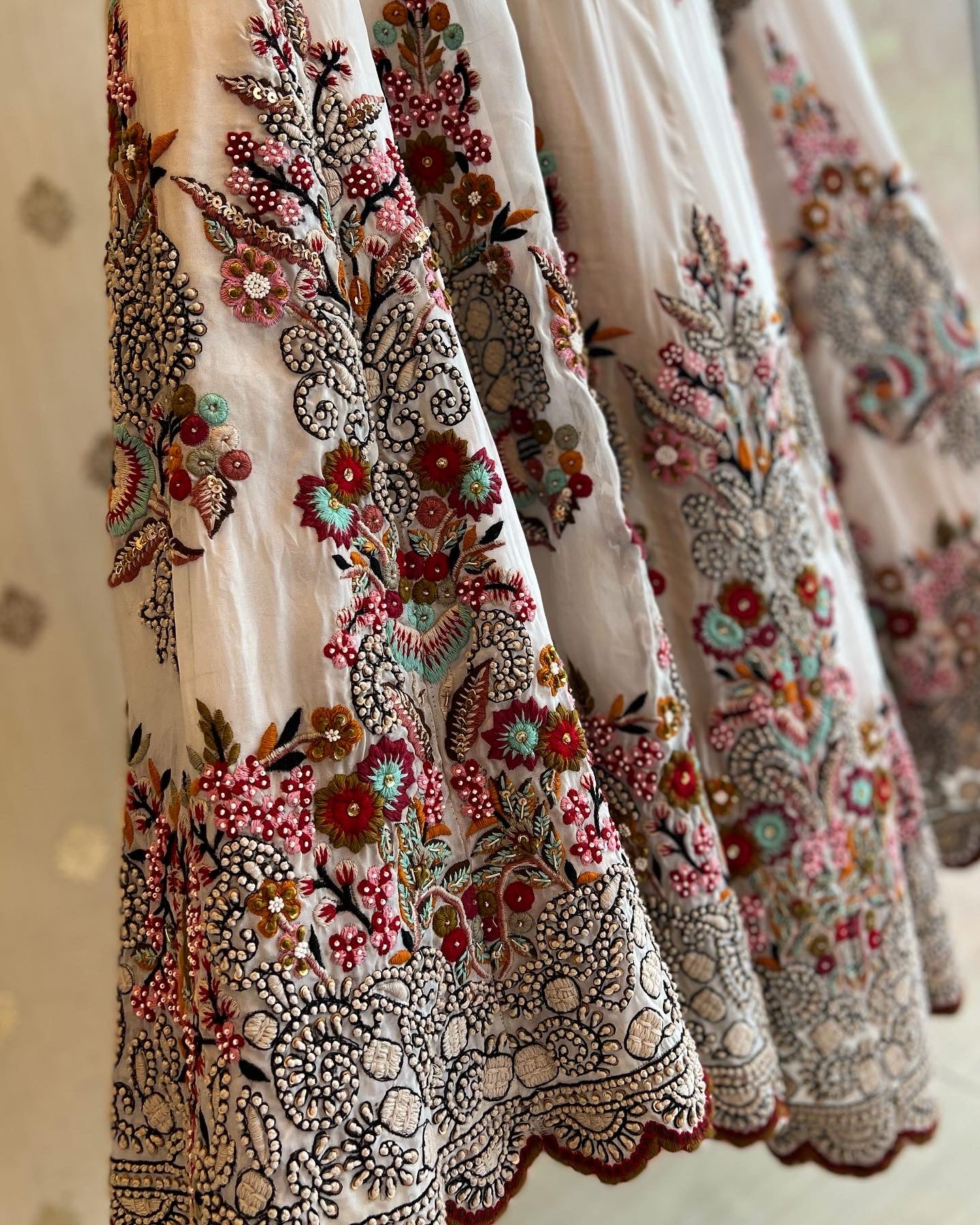 Ivory organza lehenga set