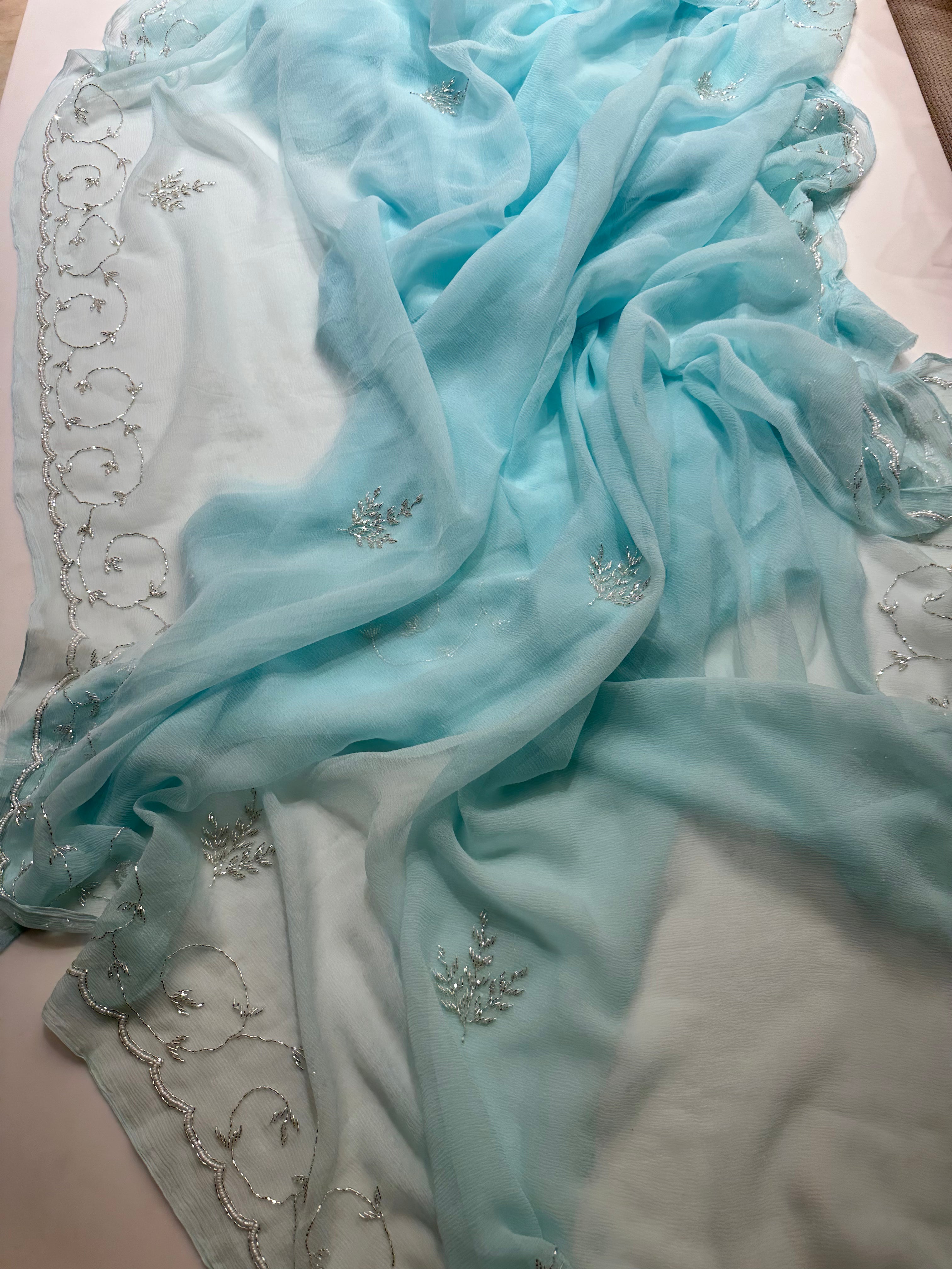 Classic cutdana diamond saree