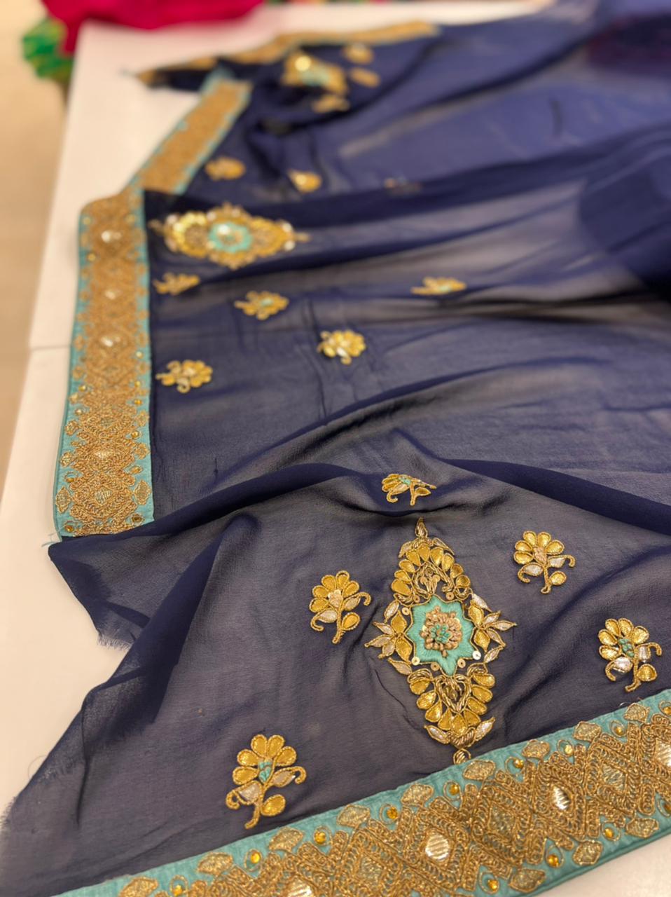 Handwork Gotapatti saree