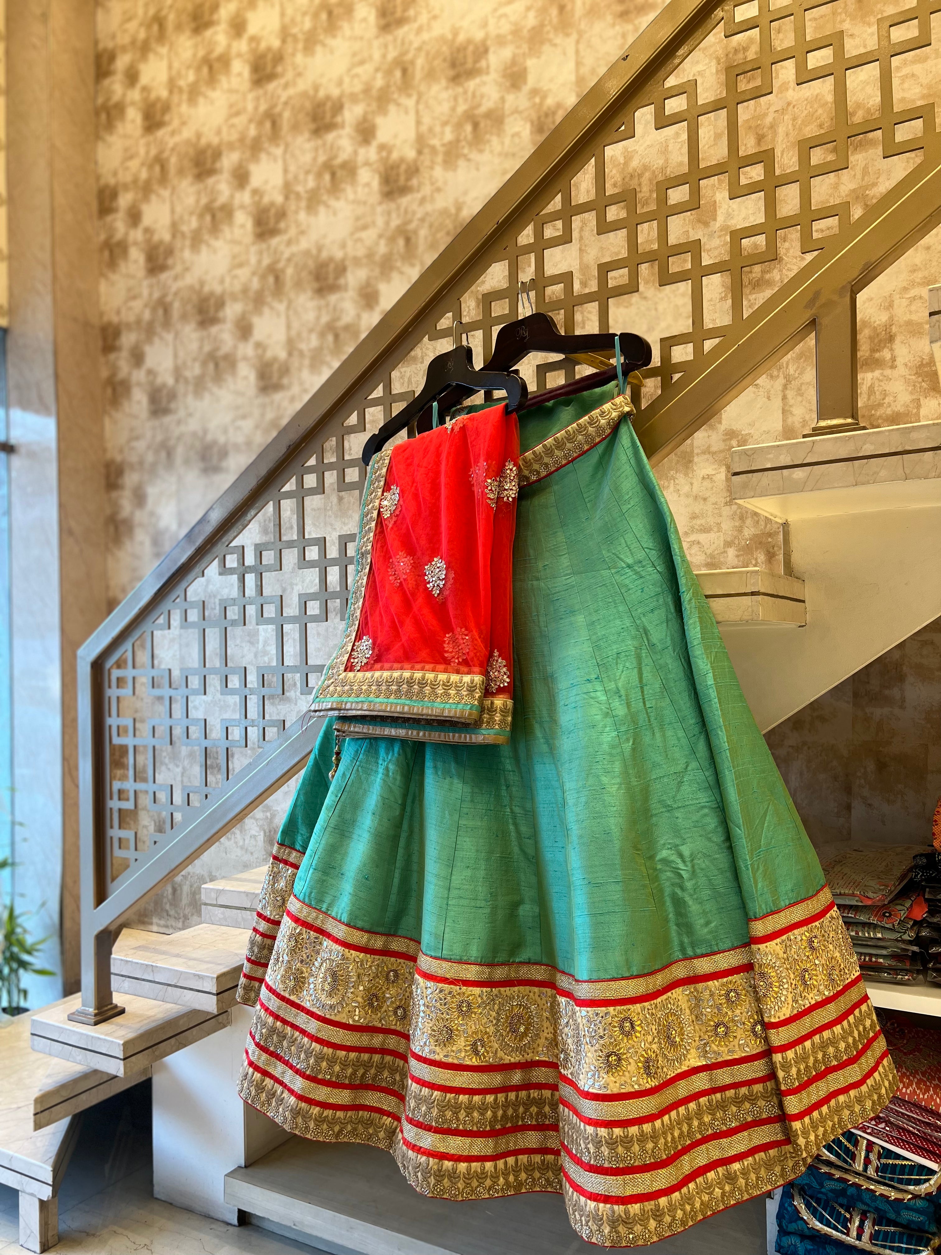 Raw silk lehenga