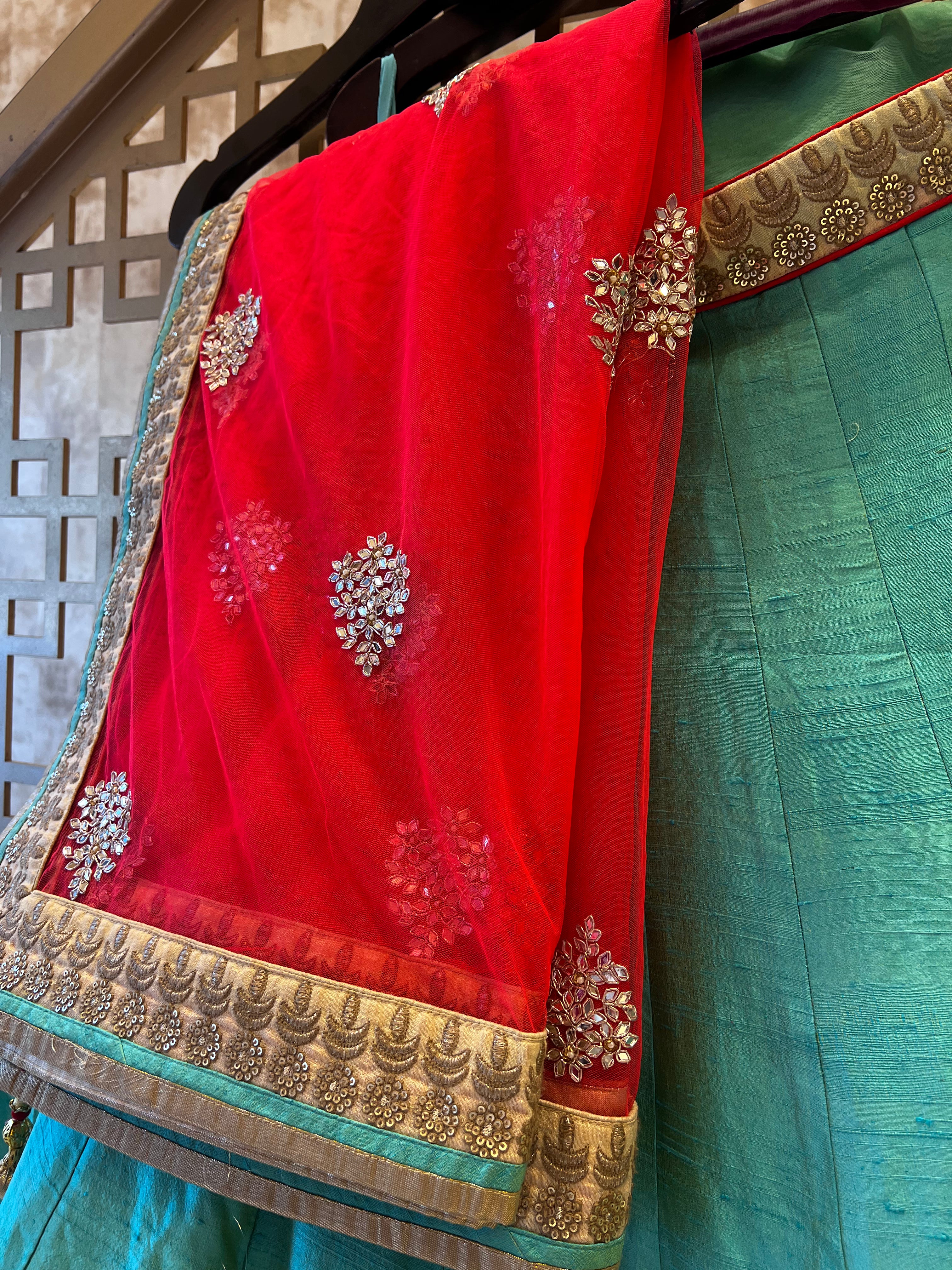 Raw silk lehenga