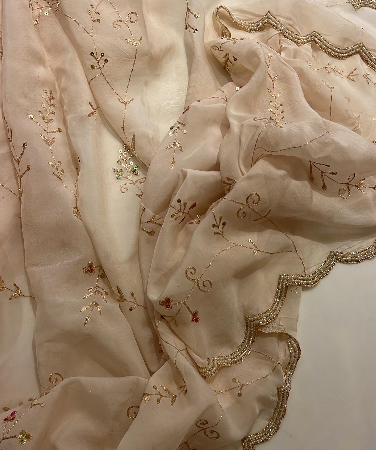 Alia bhatt Cream organza saree