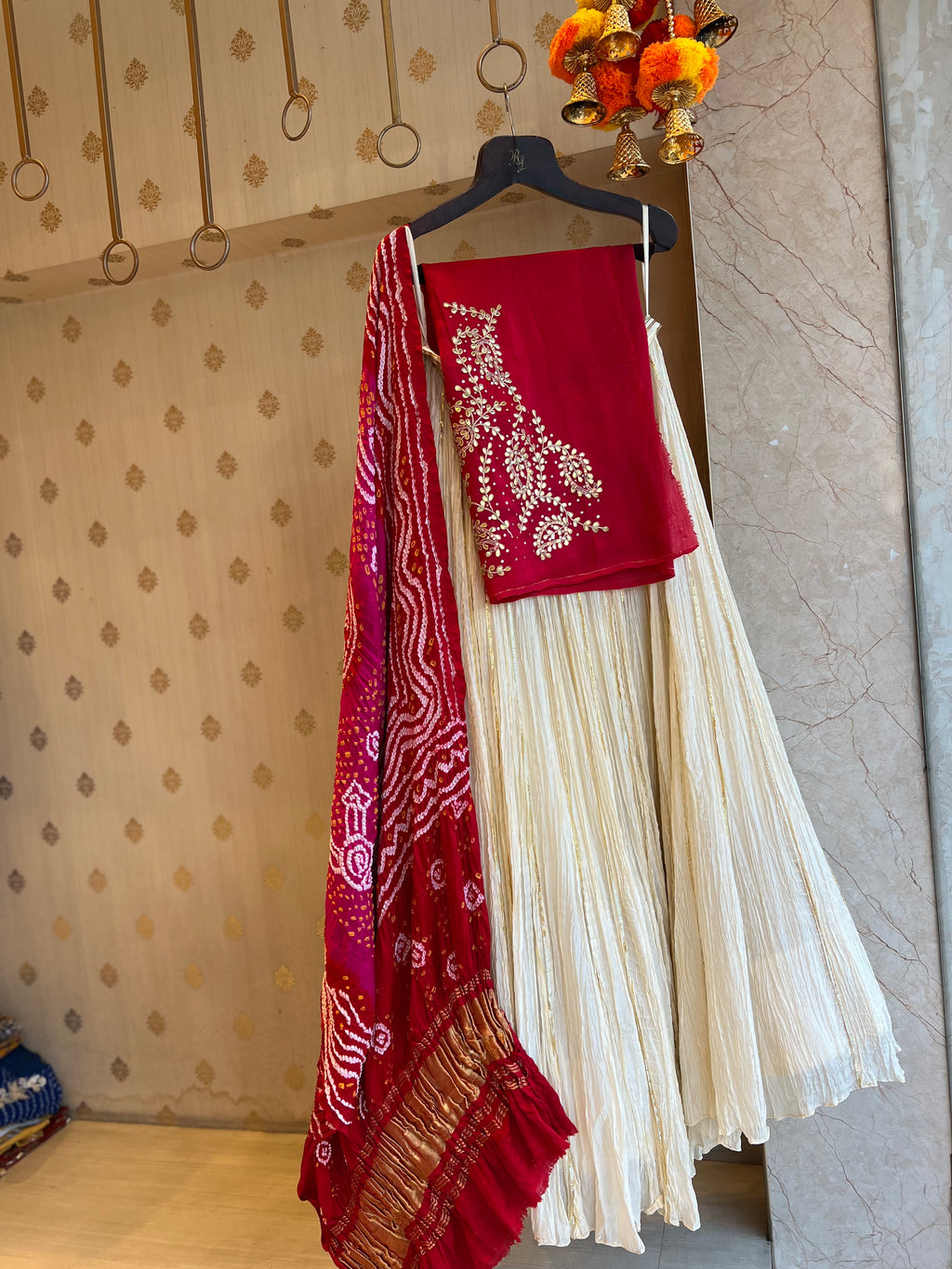 Crushed Ivory lehenga set