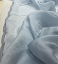 Ice blue pure satin organza saree