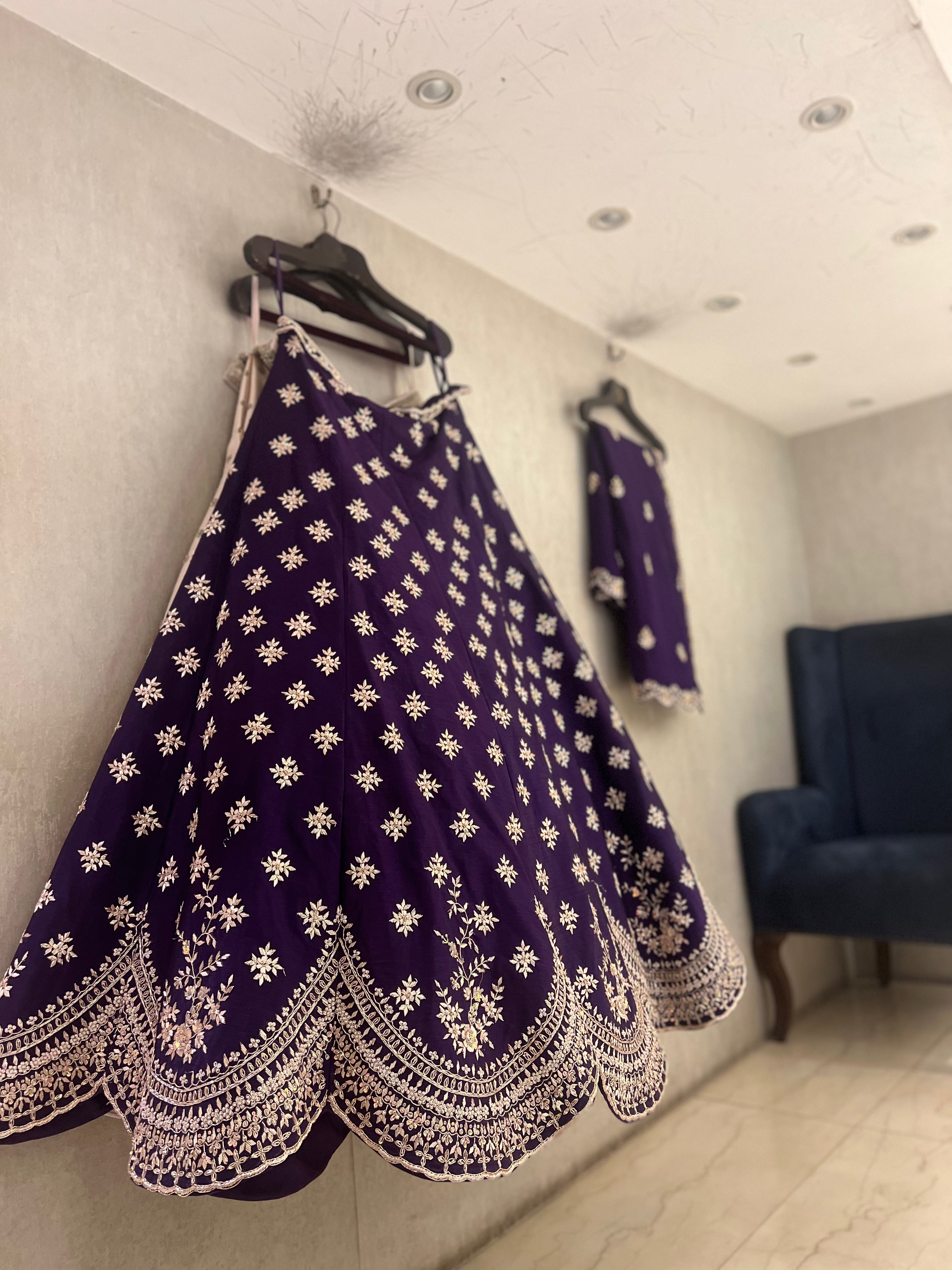 Raw silk Lehenga set