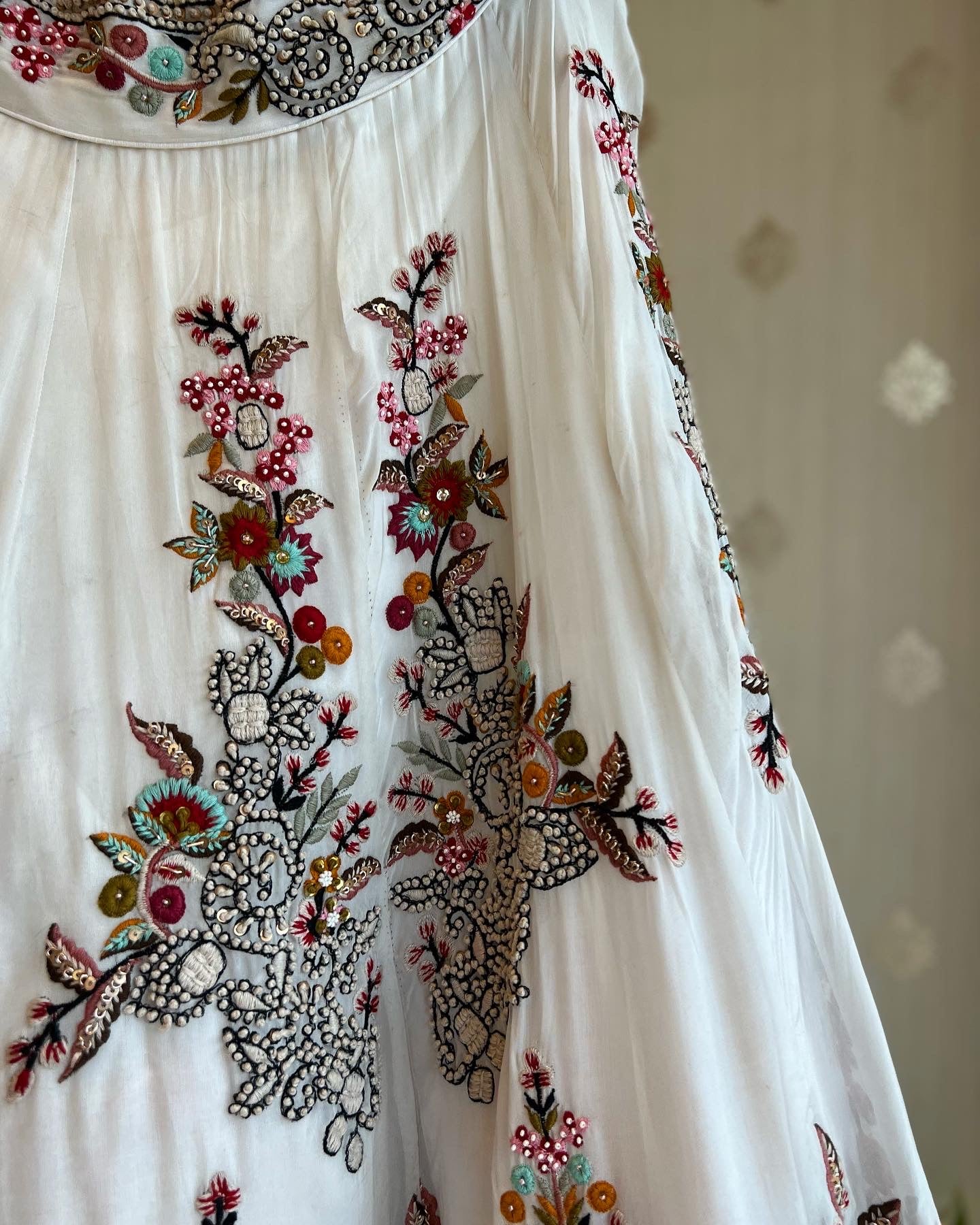 Ivory organza lehenga set