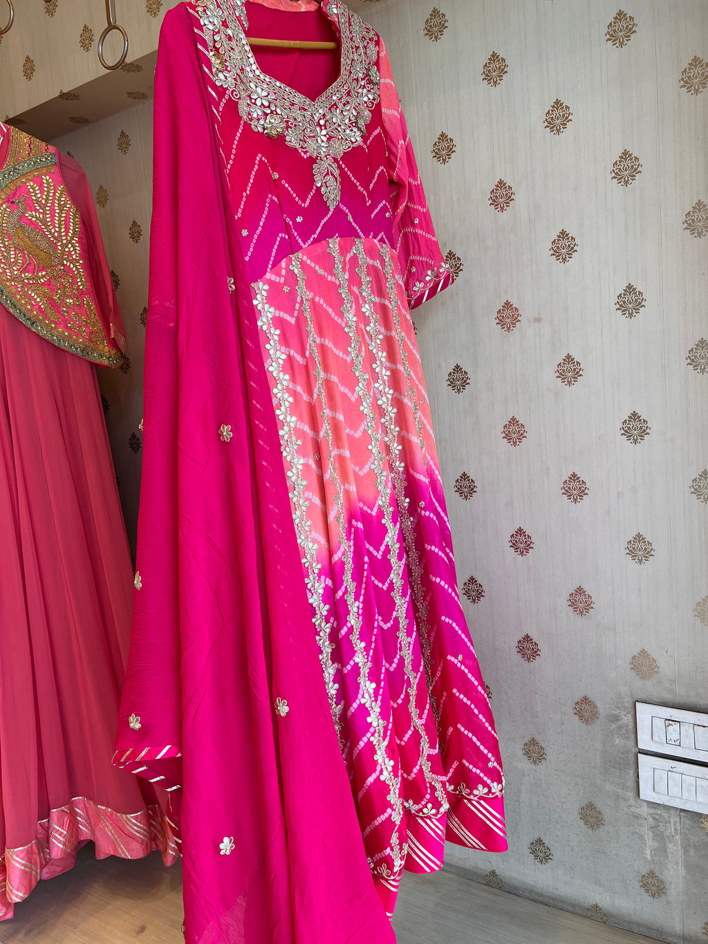 Bandhej Gotapatti Anarkali floor length