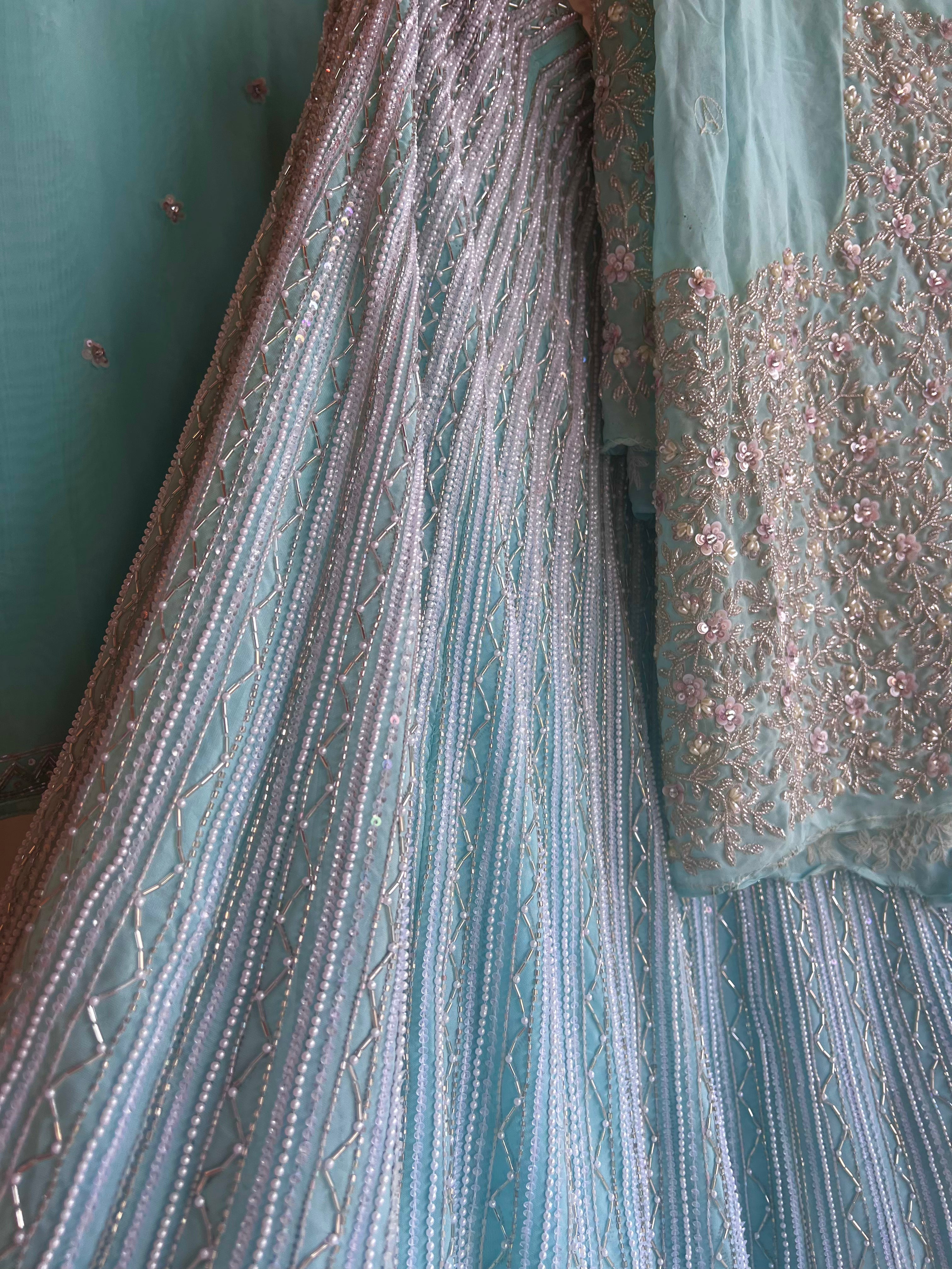 Aqua Blue Lehenga set