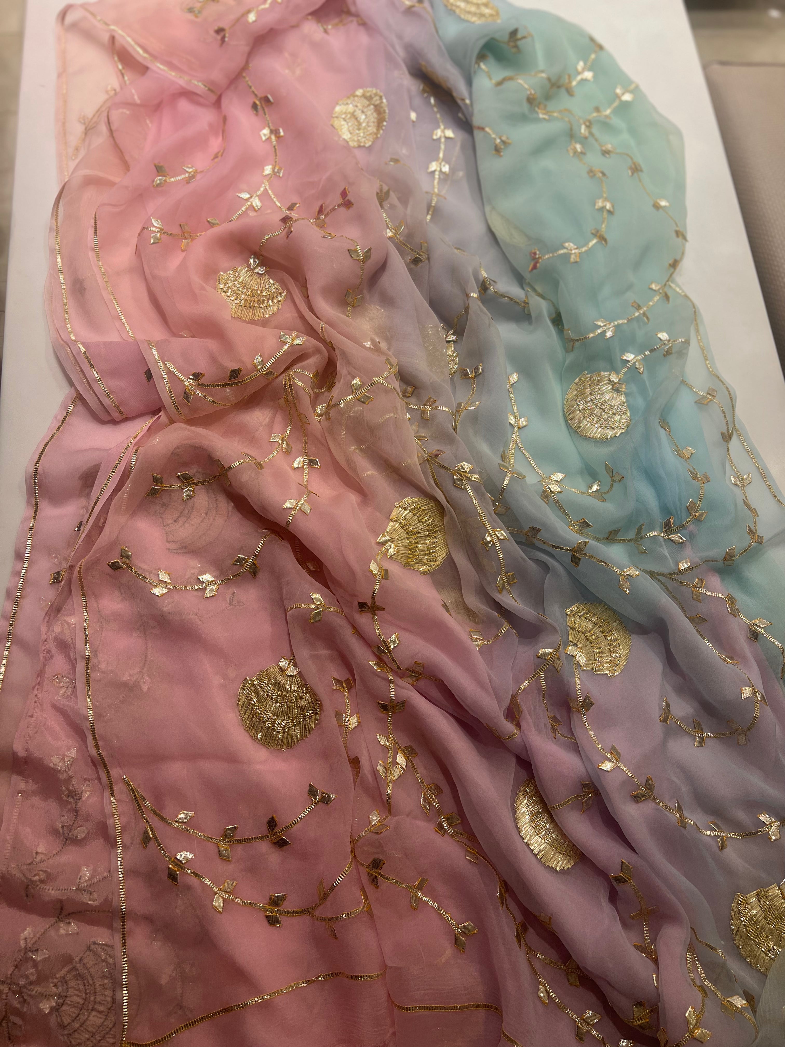 Samundari Rajputi Chiffon saree