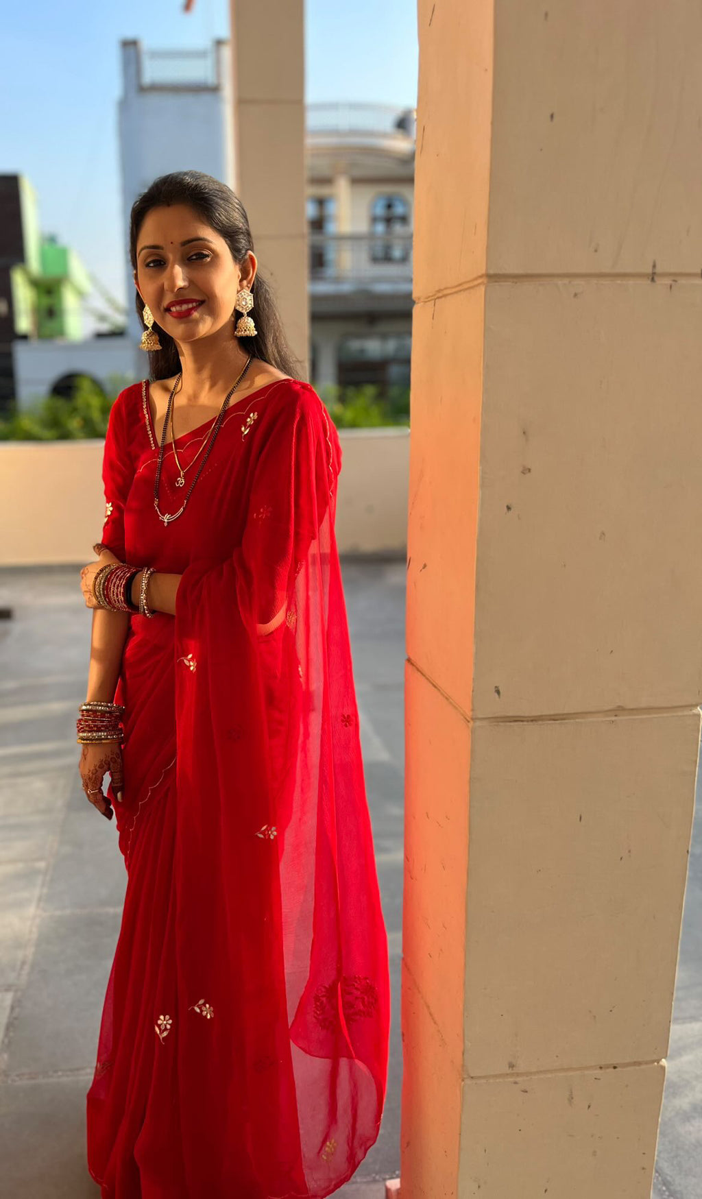 Karwachauth Red Saree