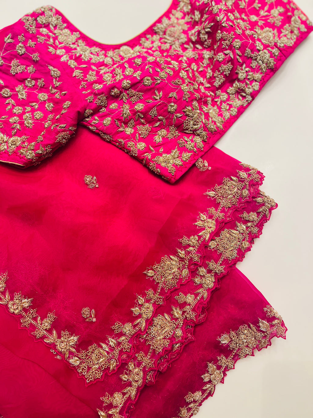 Hot Pink Zardozi light Lehenga