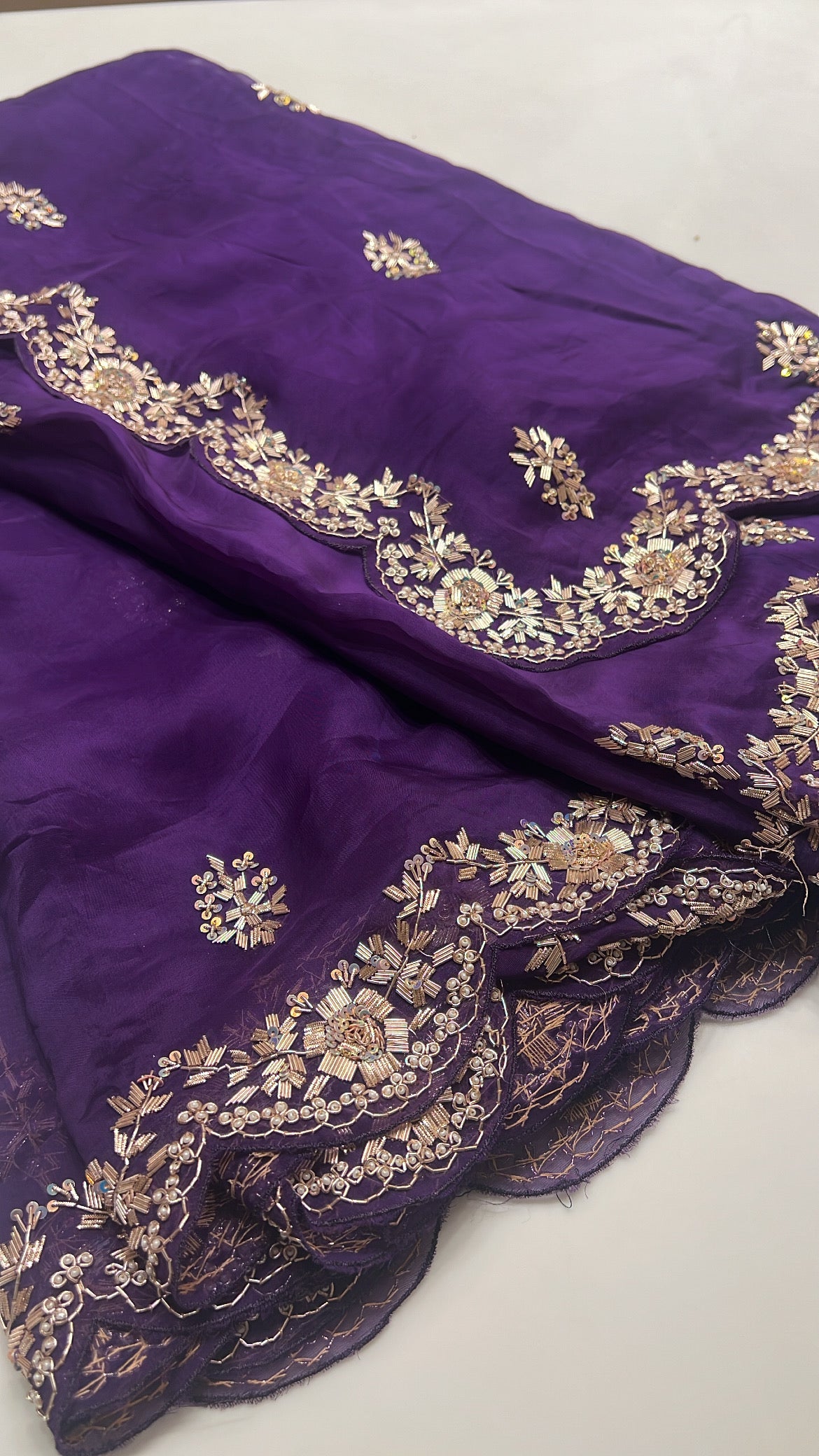 Organza Purple saree