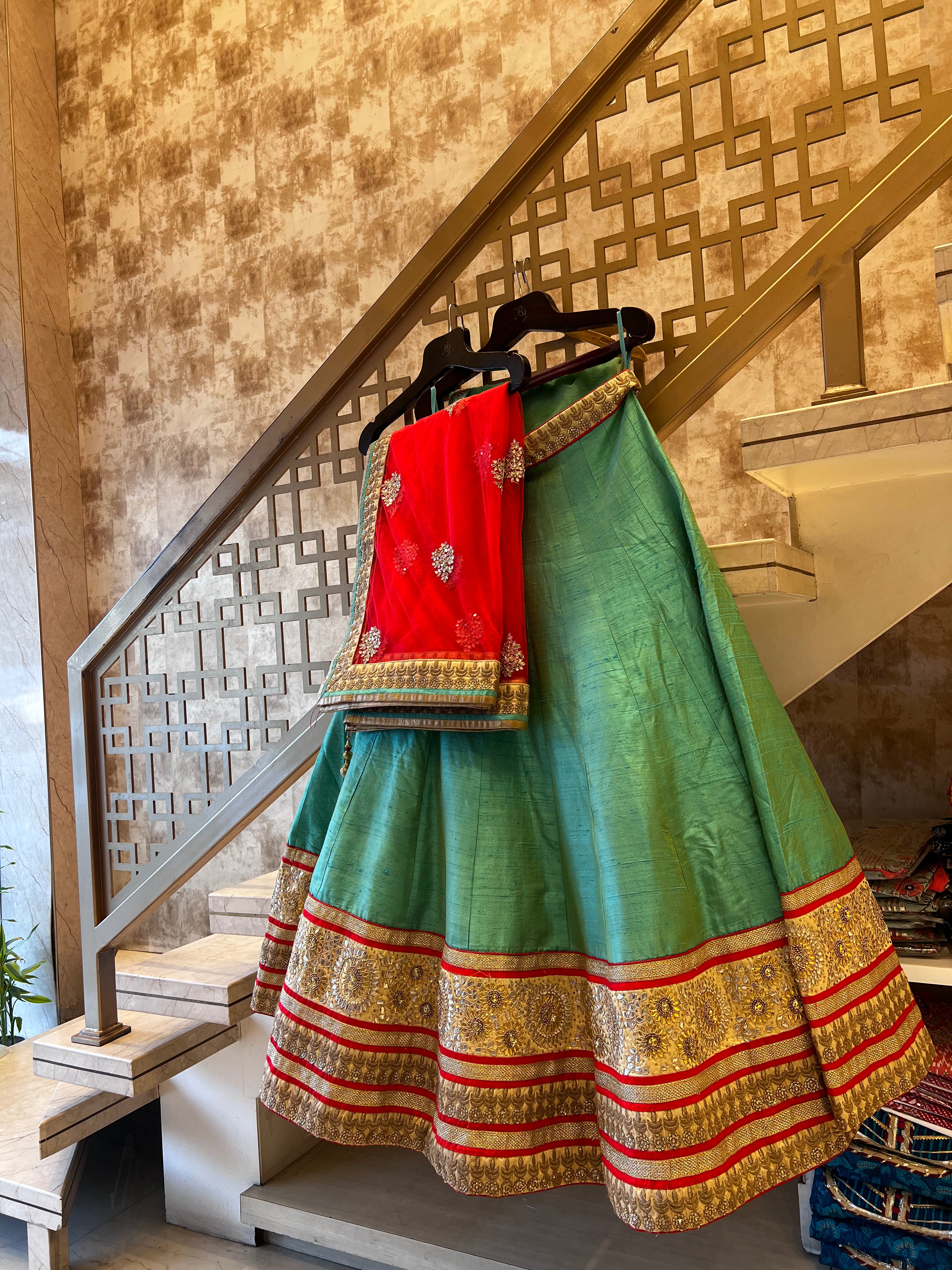 Raw silk lehenga